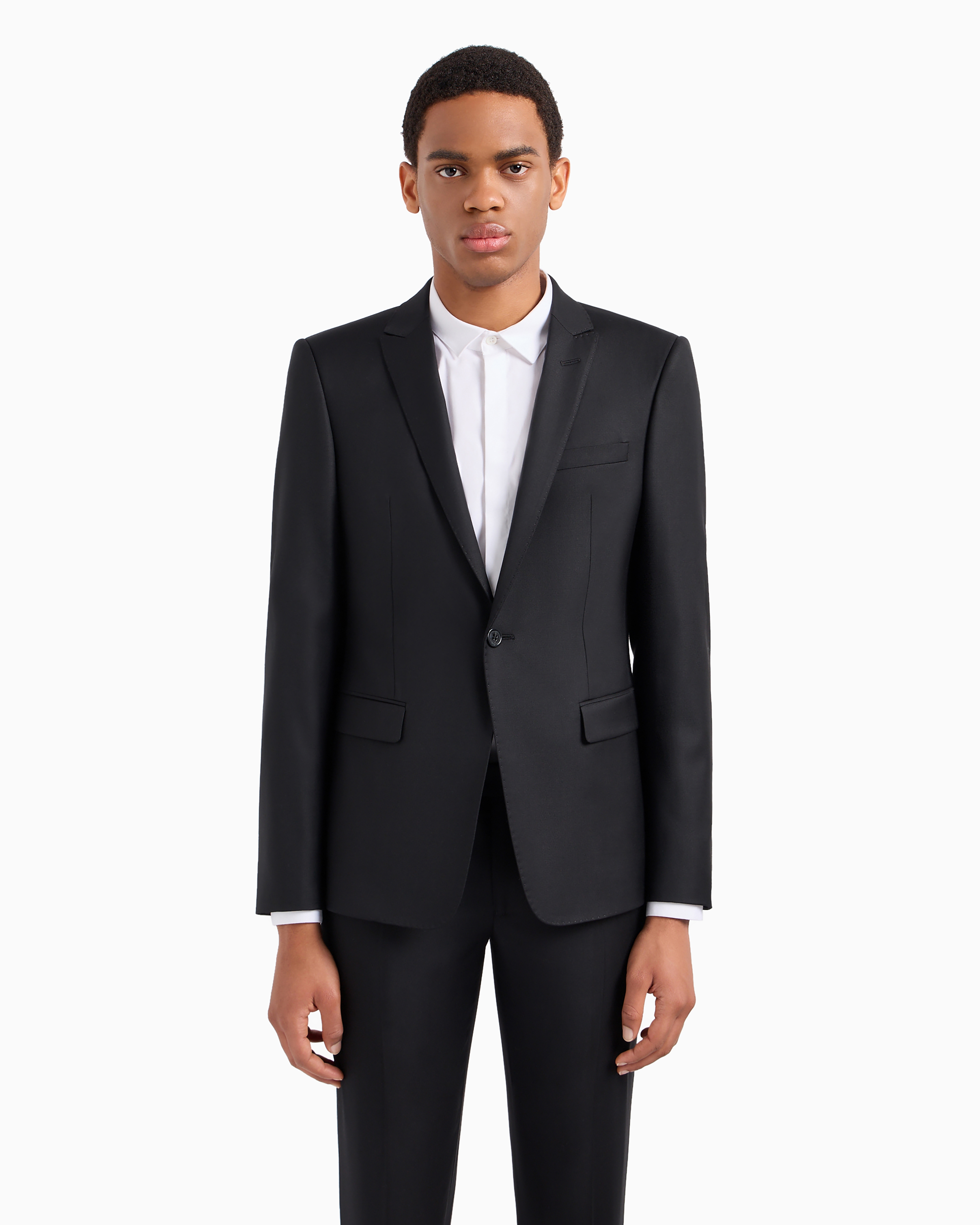 Emporio Armani Single-breasted, Virgin-wool Jacket