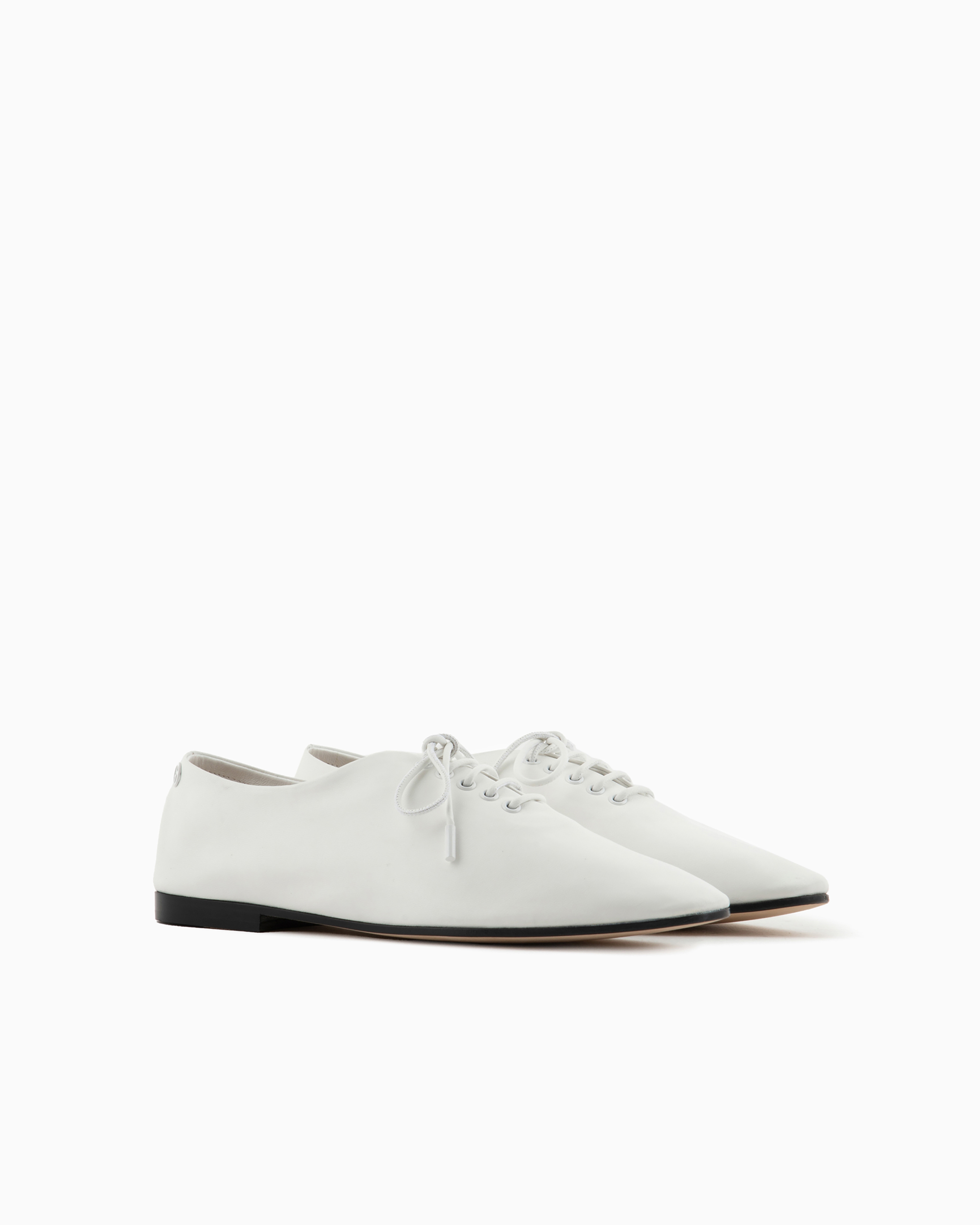 Giorgio Armani Official Store Nappa-leather Lace-ups In Milky White