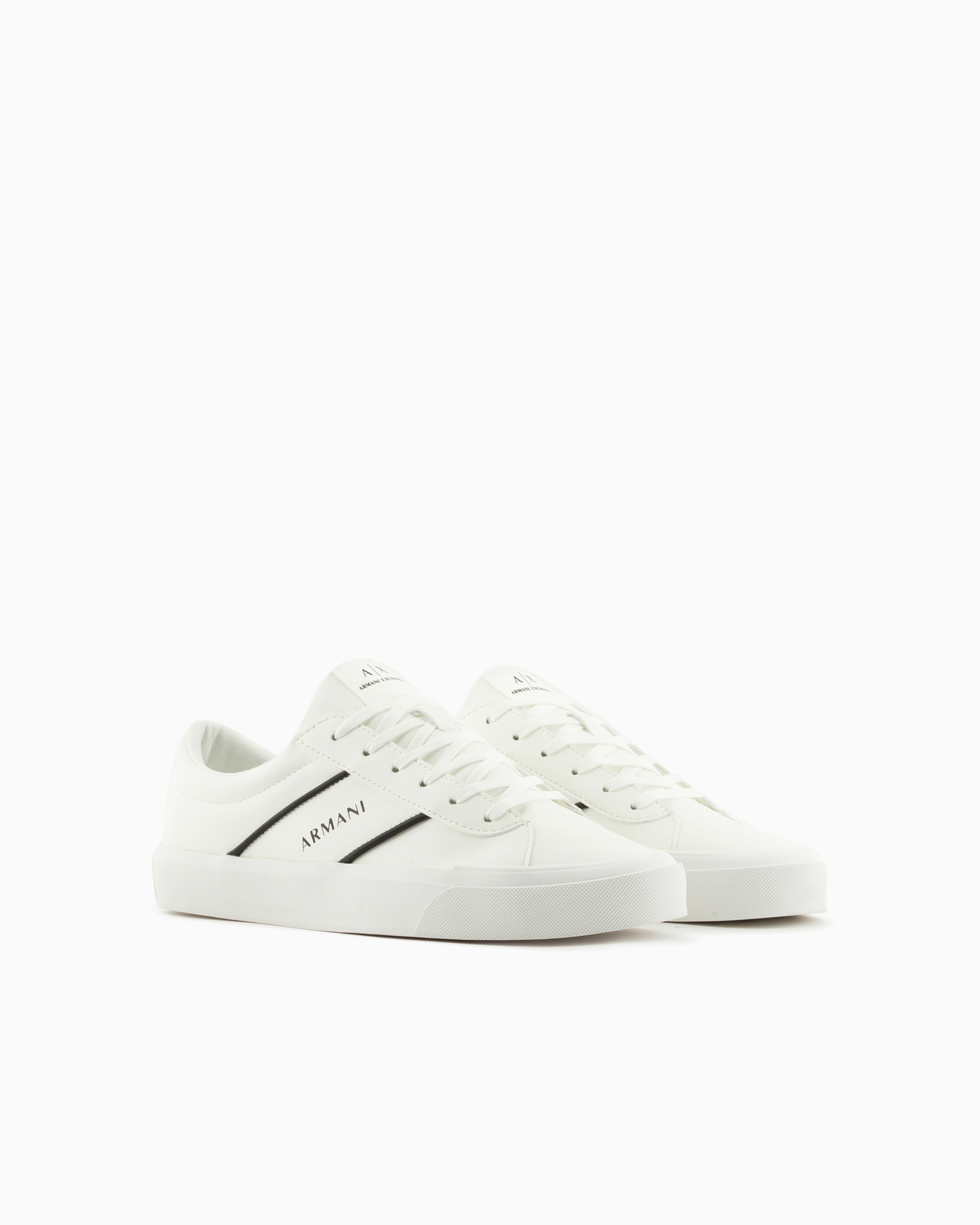 Armani Exchange Logo-print Lace-up Sneakers In White