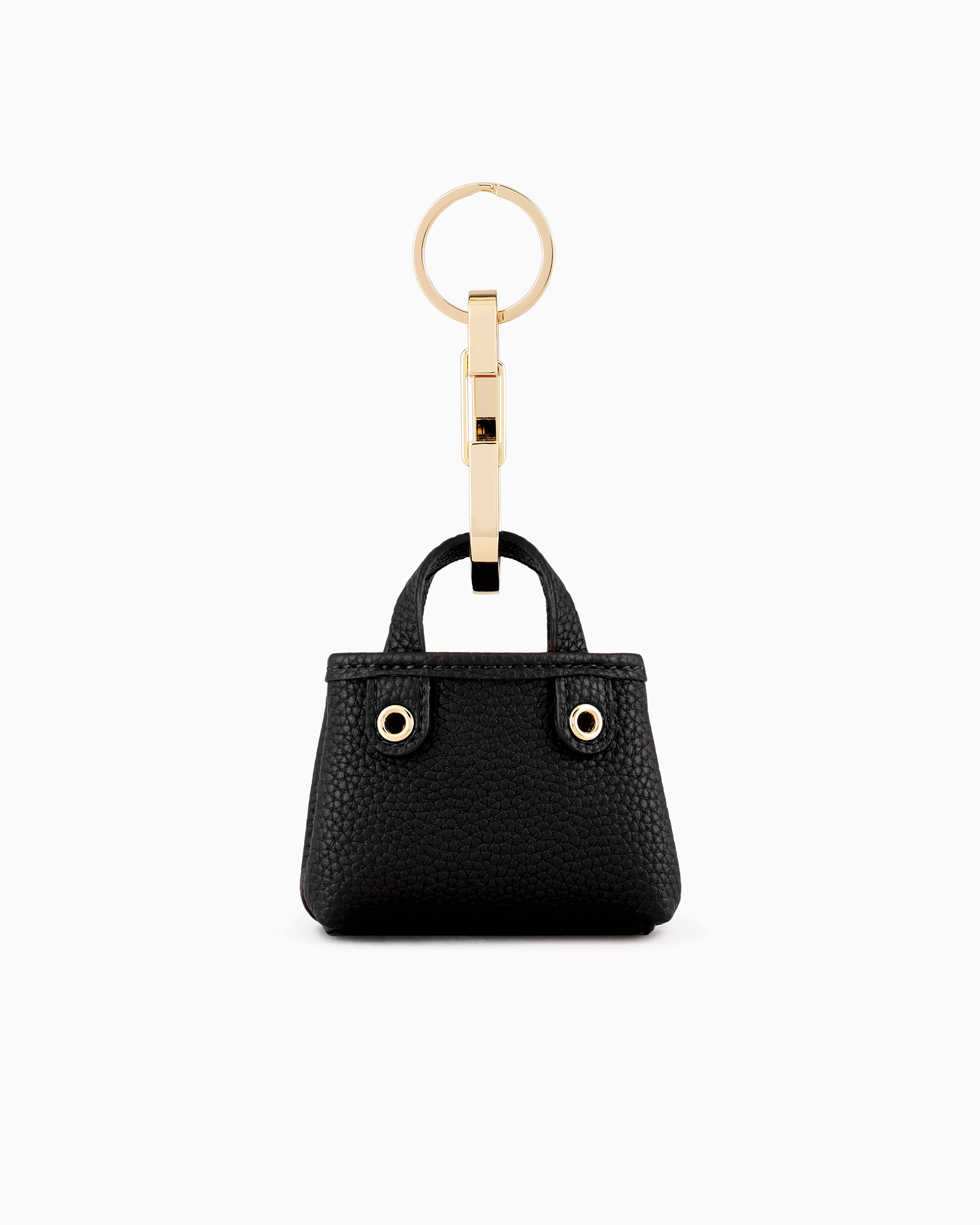 Emporio Armani Deer-print Micro Myea Bag Charm In Black