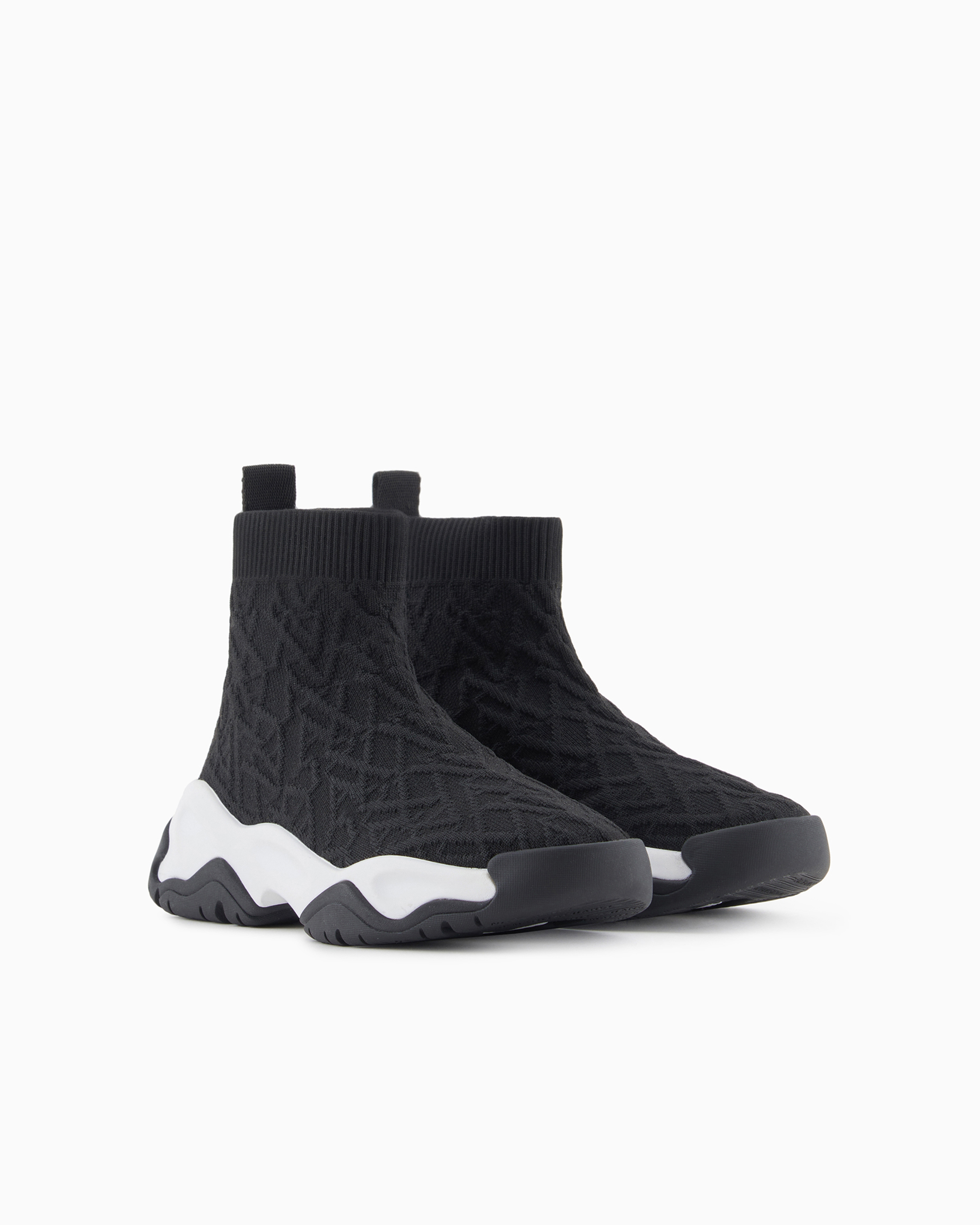Socks sneakers in stretch fabric with allover logo Armani Exchange