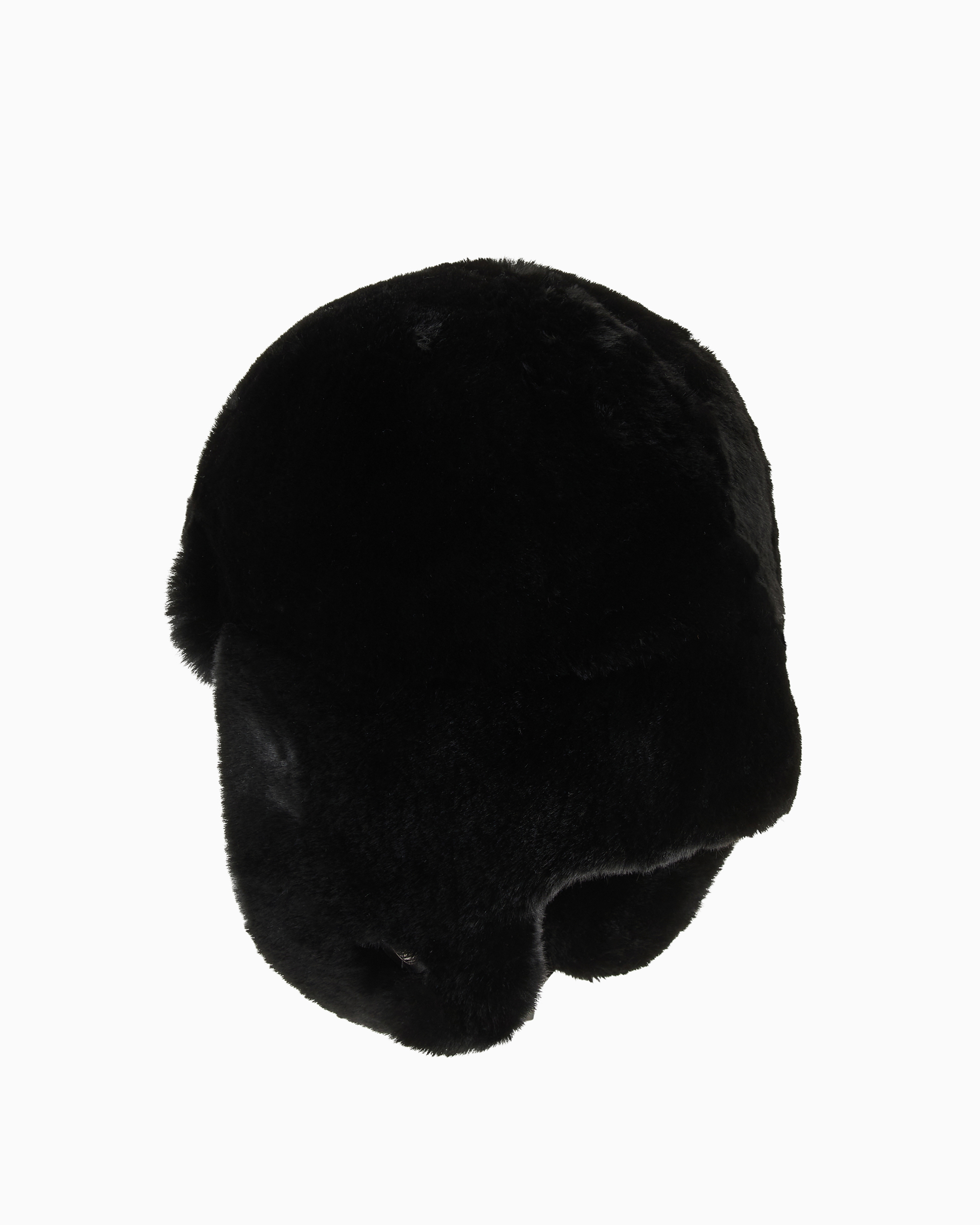 Shop Ea7 Trapper Hat With Earflaps In Teddy-effect Fabric In Black