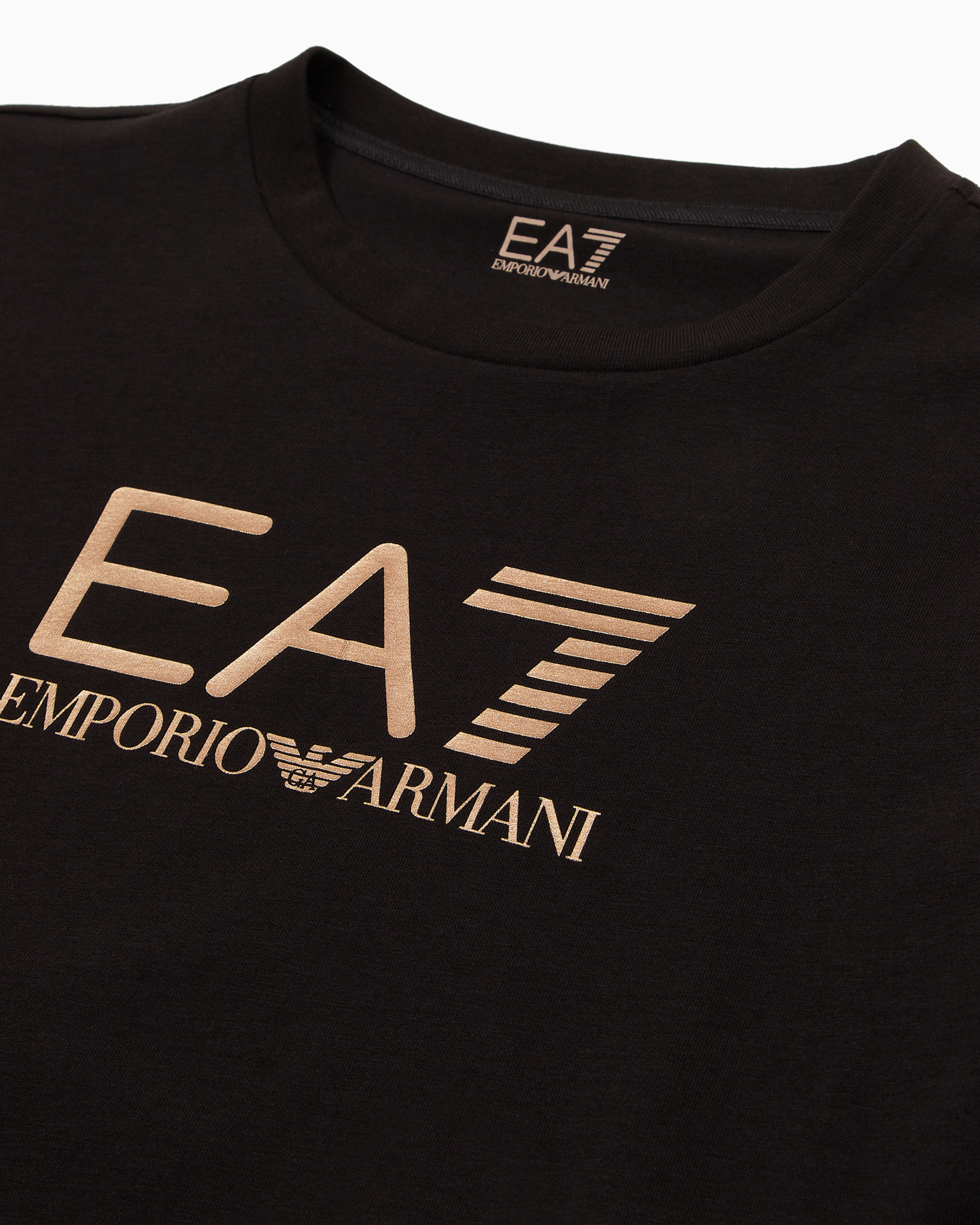 EA7 SHINY GIRL STRETCH-COTTON, CREW-NECK T-SHIRT 