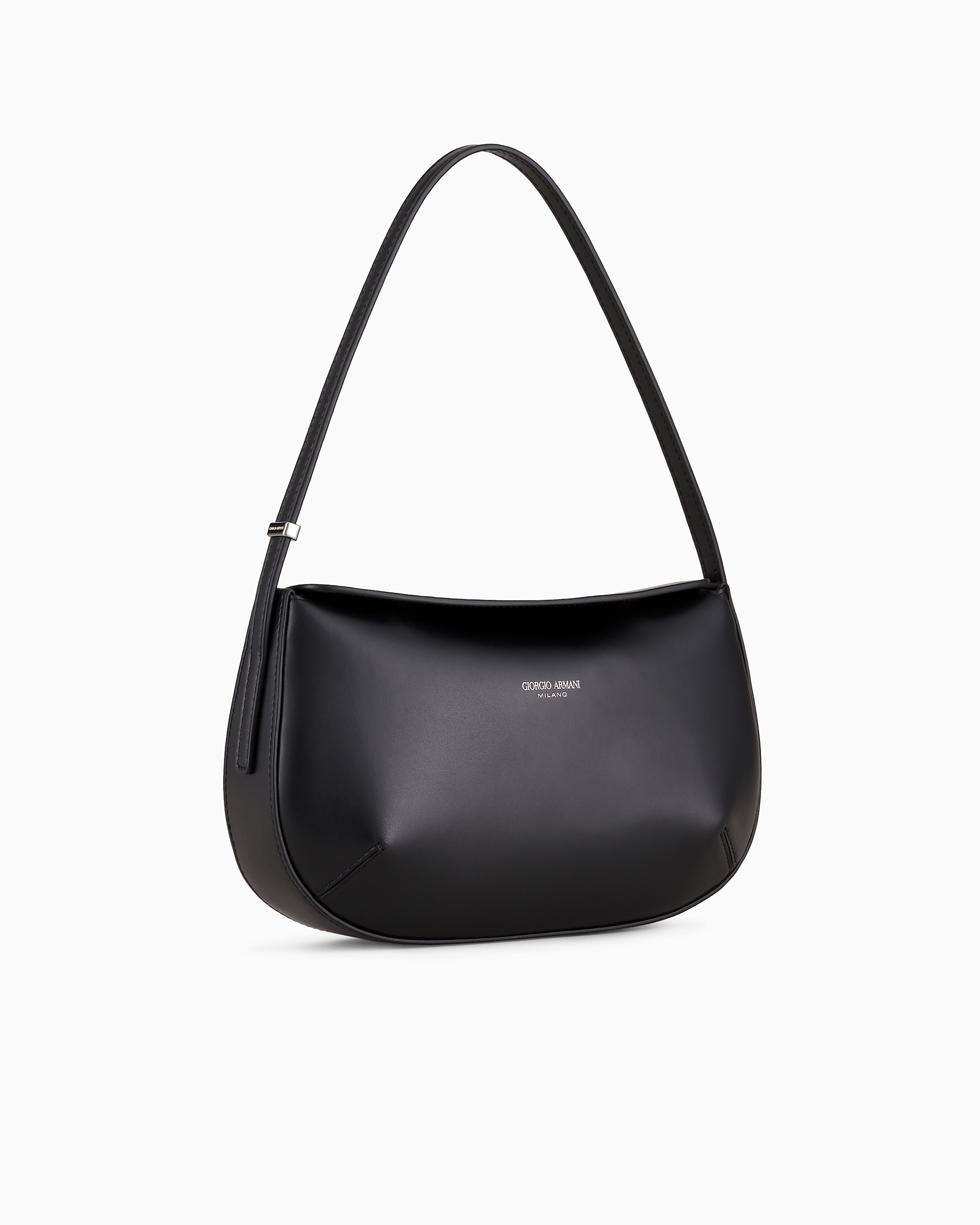 Giorgio Armani Official Store La Prima Baguette In Smooth Calfskin In Black