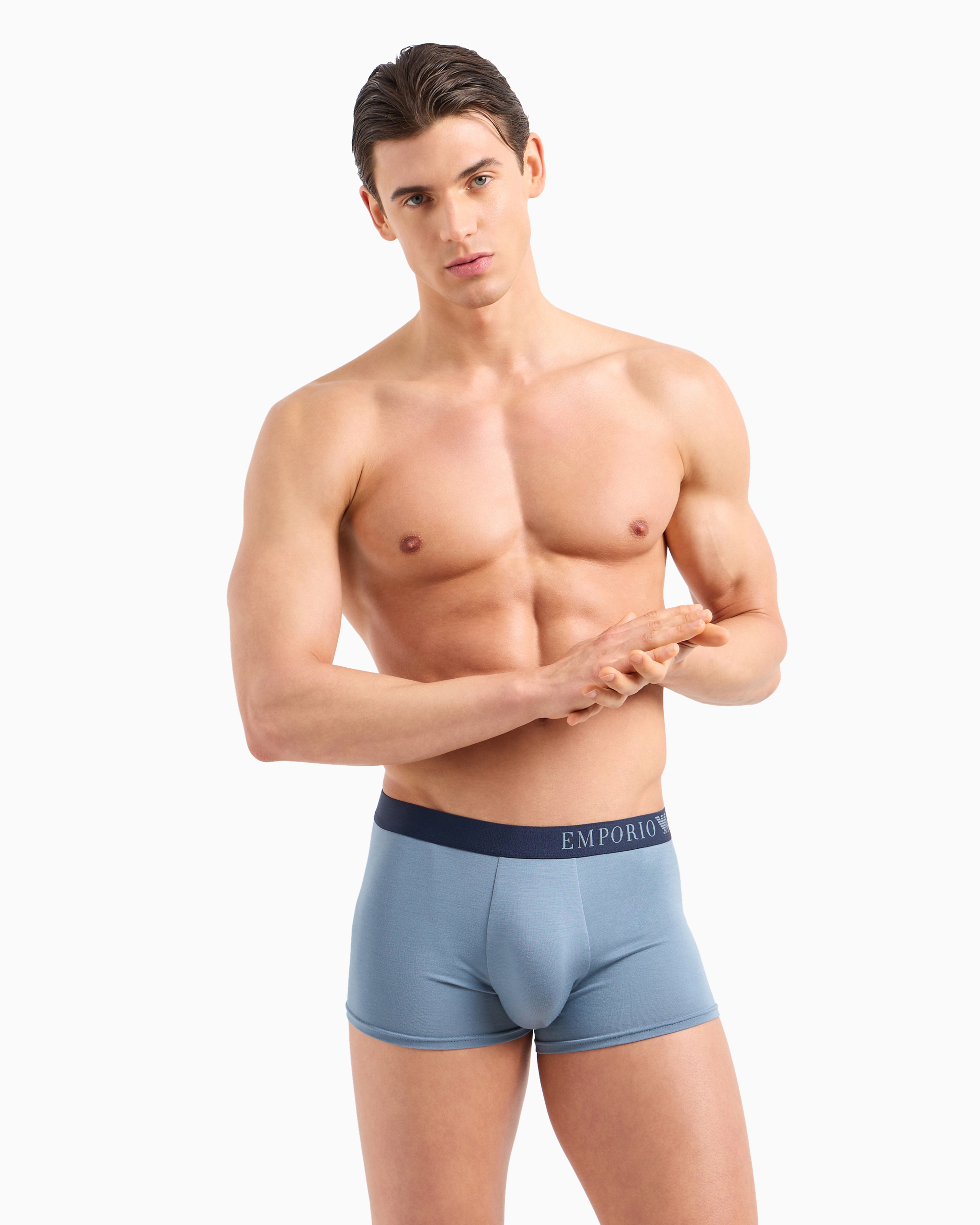 Shop Emporio Armani Asv 2er-pack Eng Anliegende Boxershorts Aus Weicher Bio-viskose In Mehrfarbig