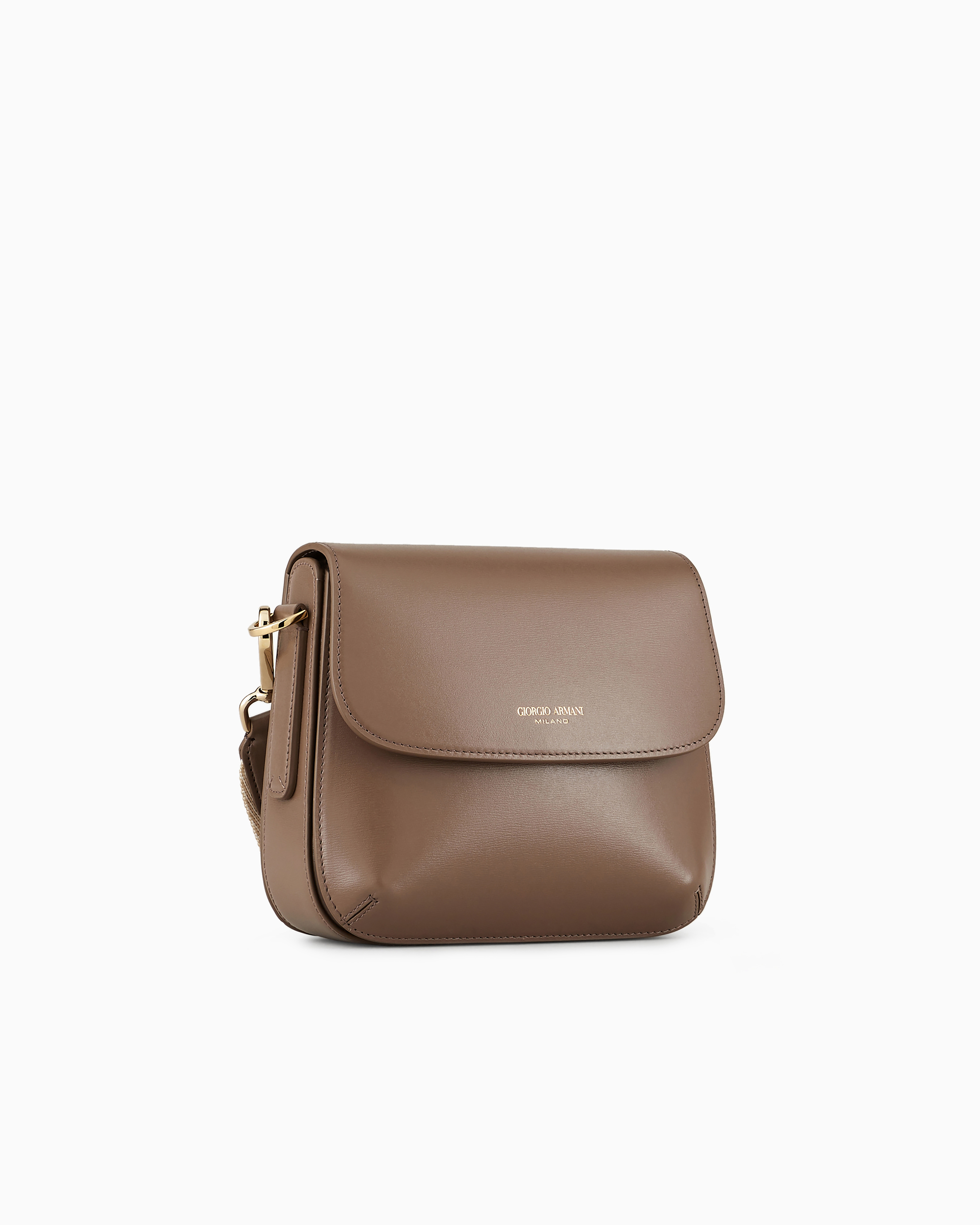 Giorgio Armani Official Store Small Palmellato-leather La Prima Bag In Mud