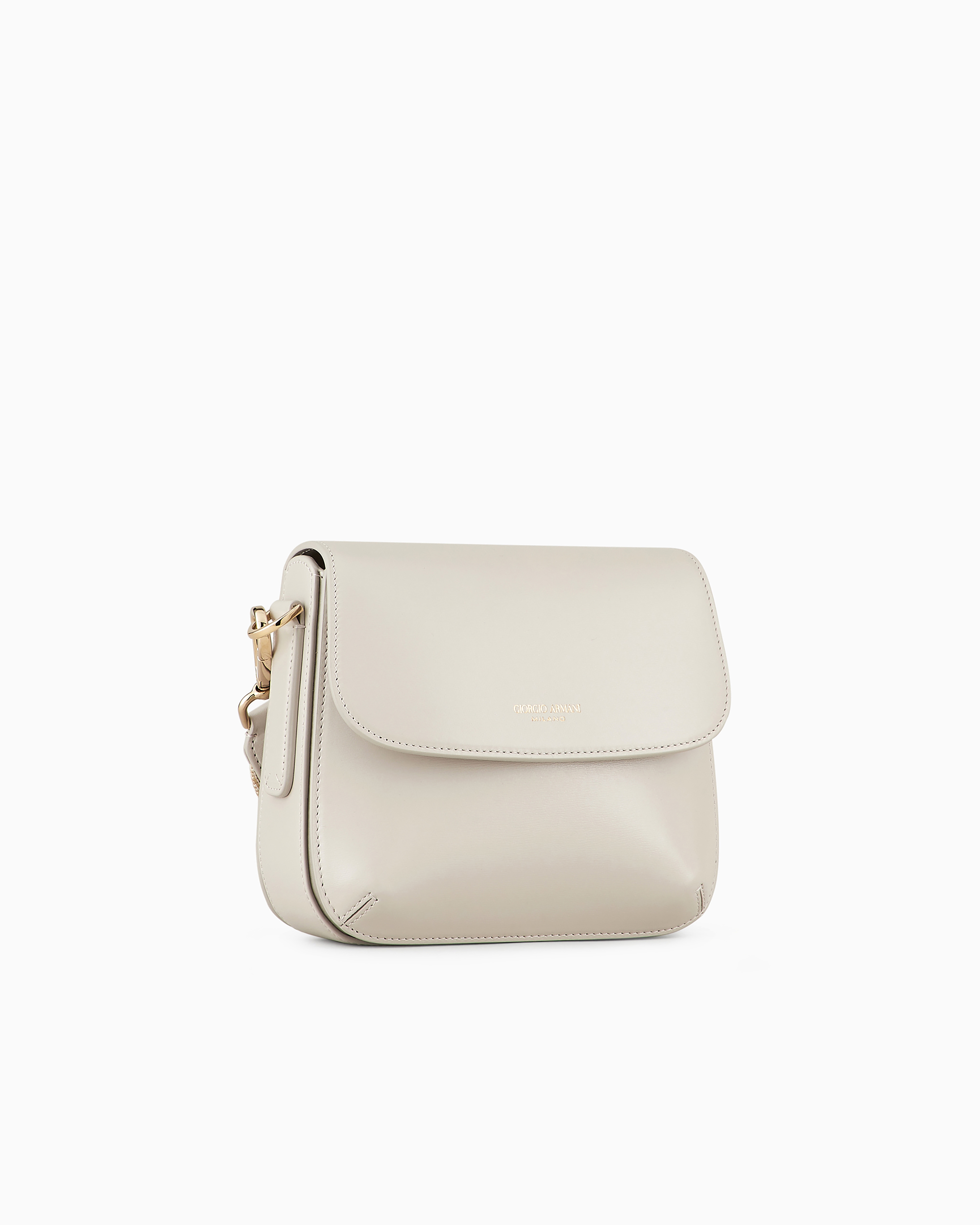 Giorgio Armani Official Store Small Palmellato-leather La Prima Bag In Gray