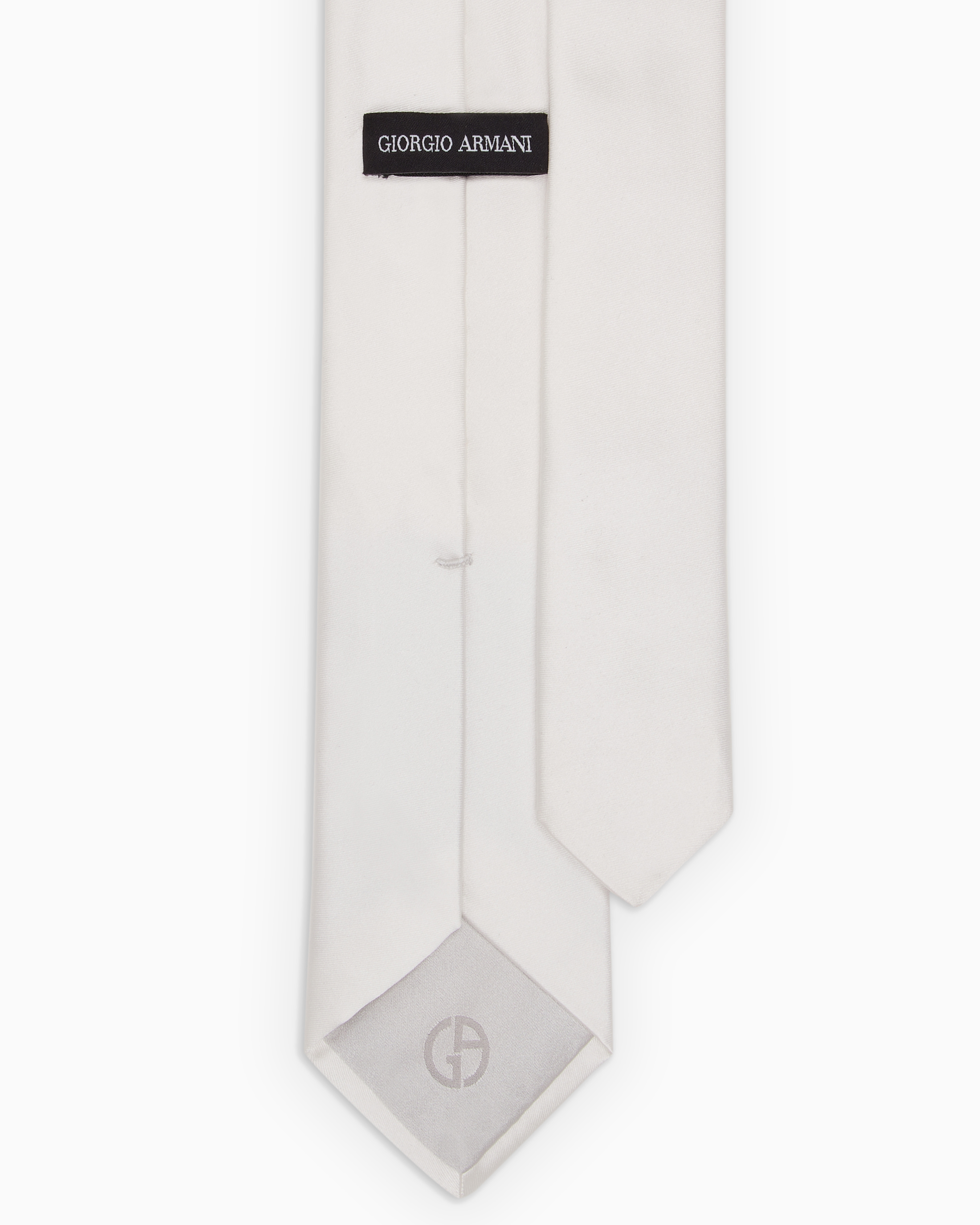 Shop Giorgio Armani Pure Silk Tie In White