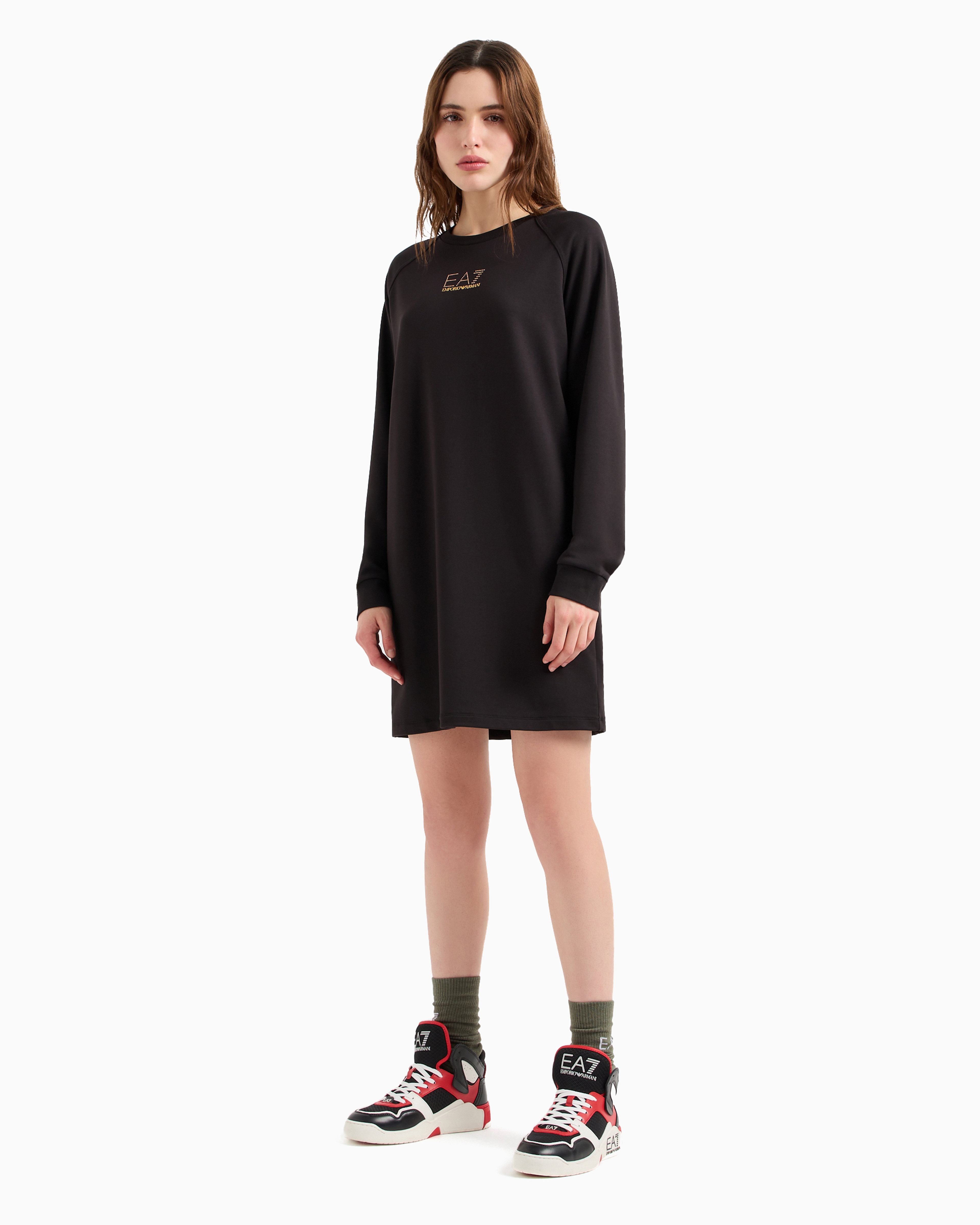 Shop Ea7 Short Dresses In Black