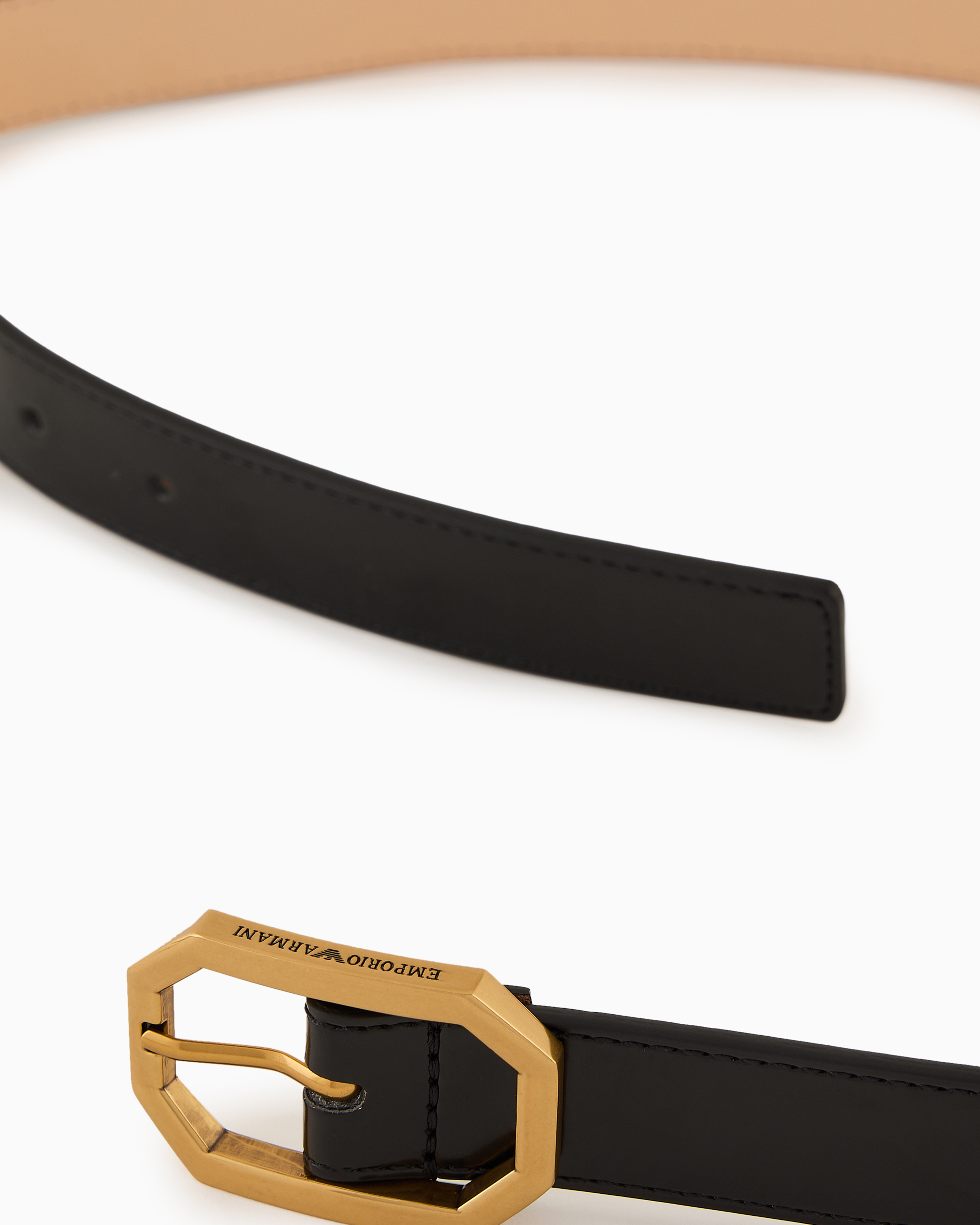 Shop Emporio Armani Brushed Finish Belt In Black