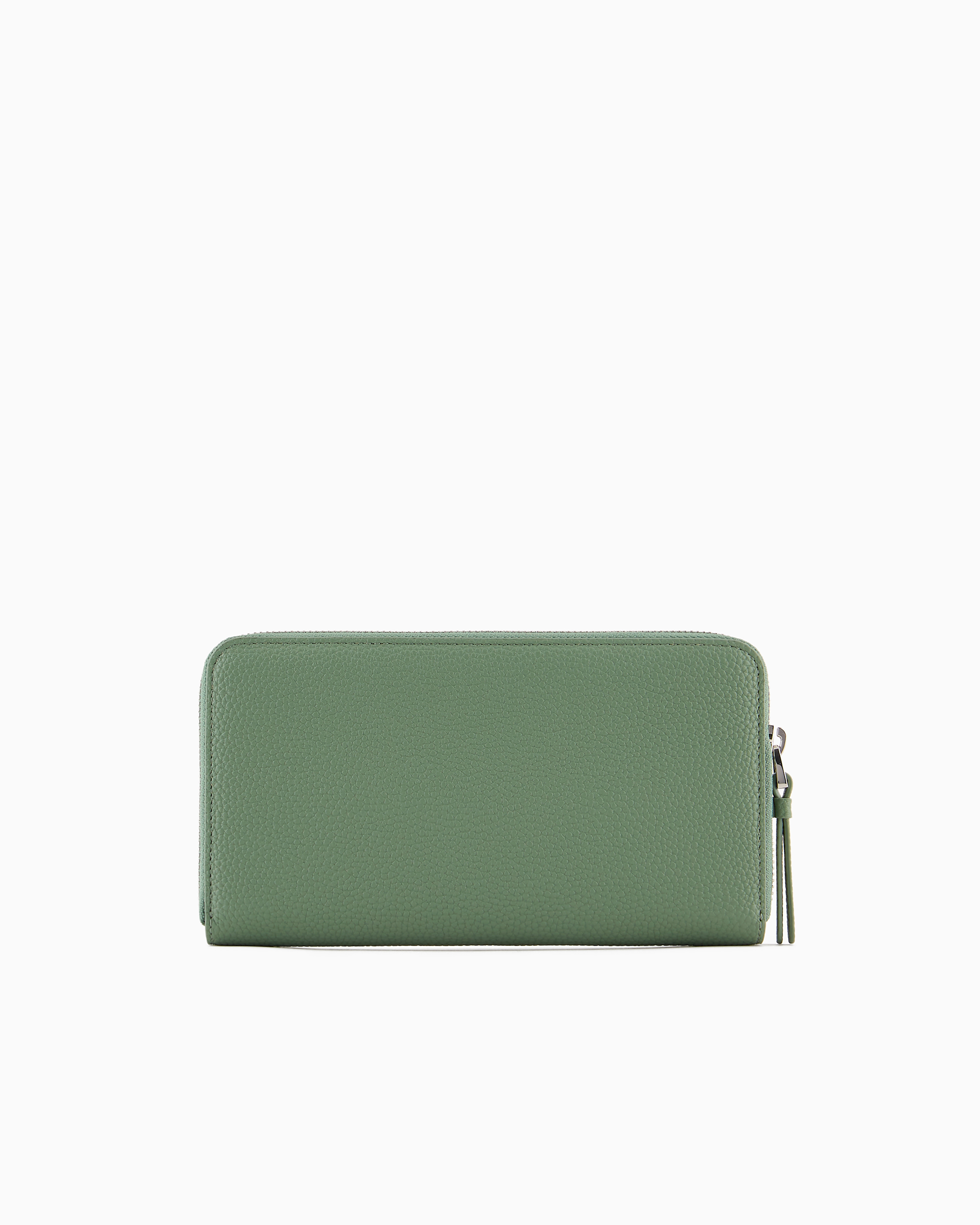 Emporio Armani Official Store Deer-print Myea Wallet With Wrap-around Zip In Light Green