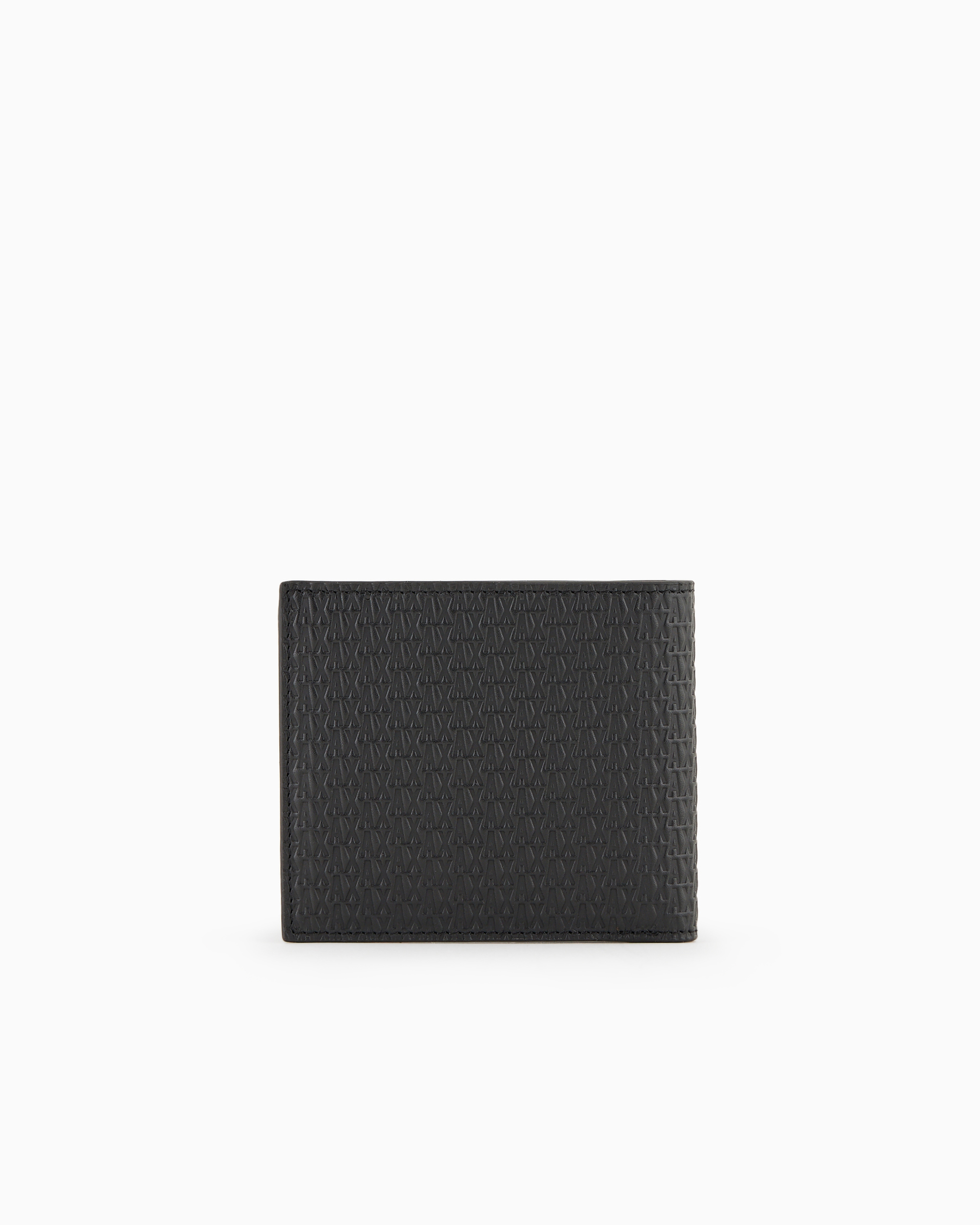 Armani Exchange Official Store Leather Book Wallet In Black