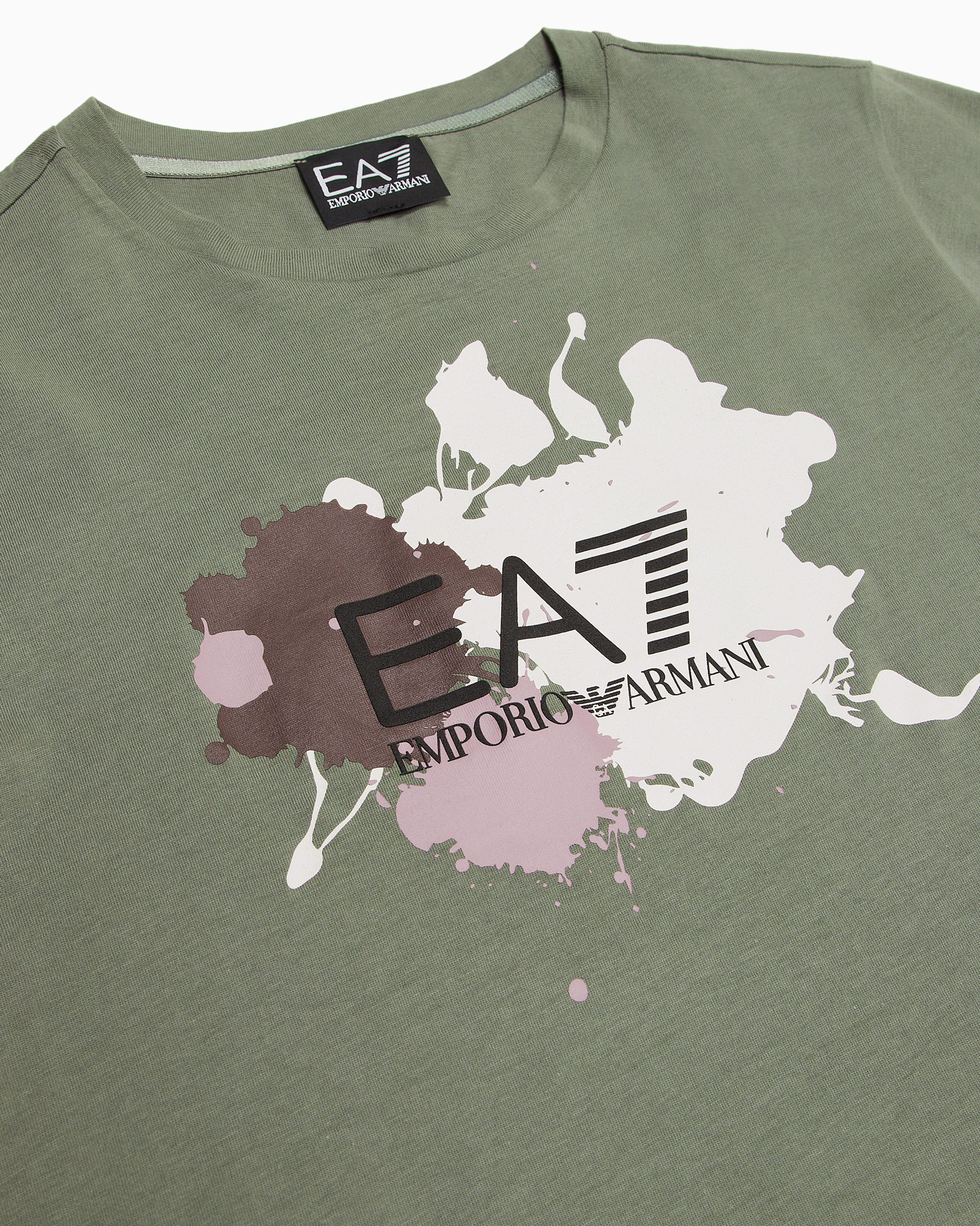 EA7 LOGO SERIES GIRL ORGANIC-COTTON CREW-NECK T-SHIRT 