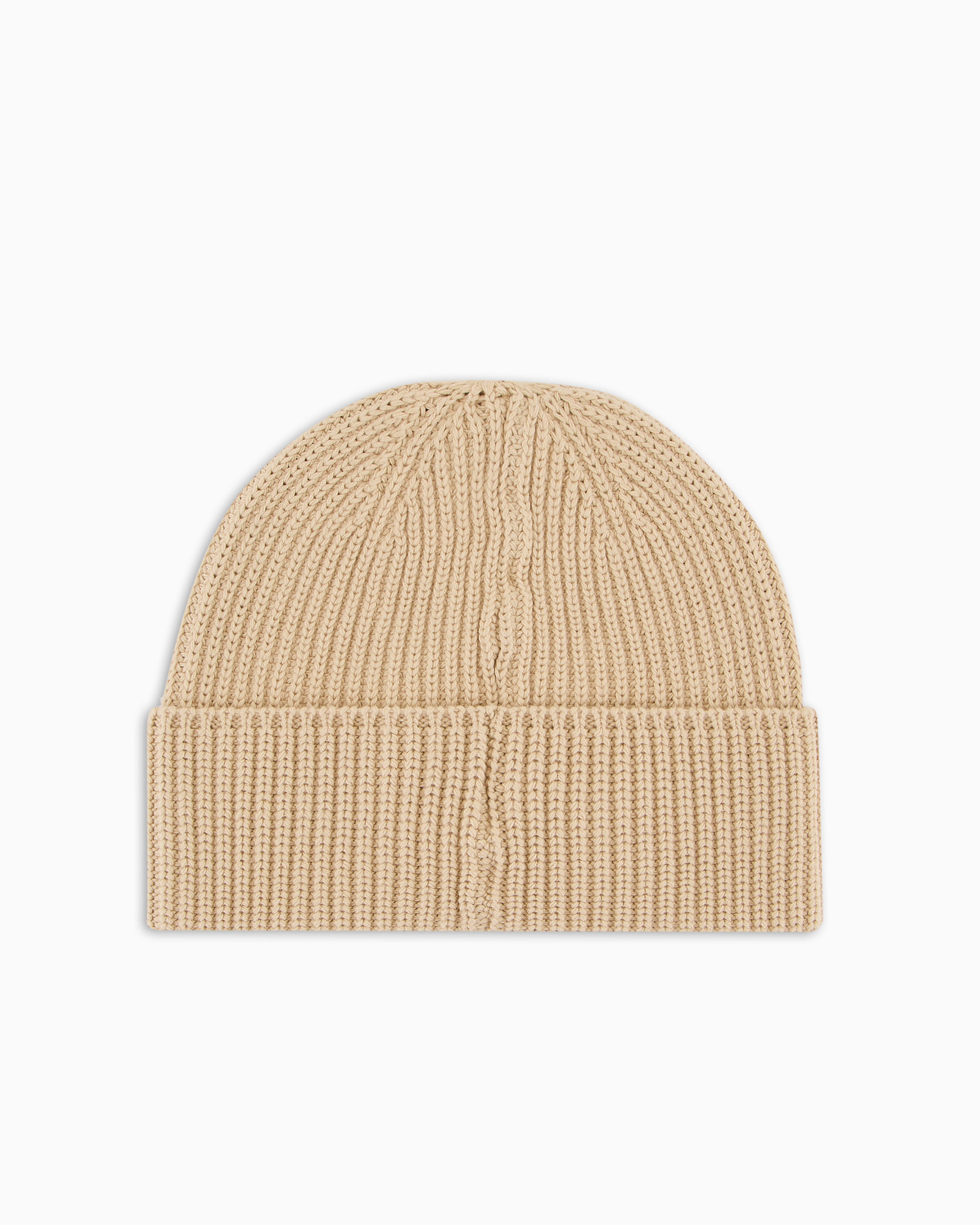 EMPORIO ARMANI RIB-KNIT BEANIE WITH TURN-UP BRIM 