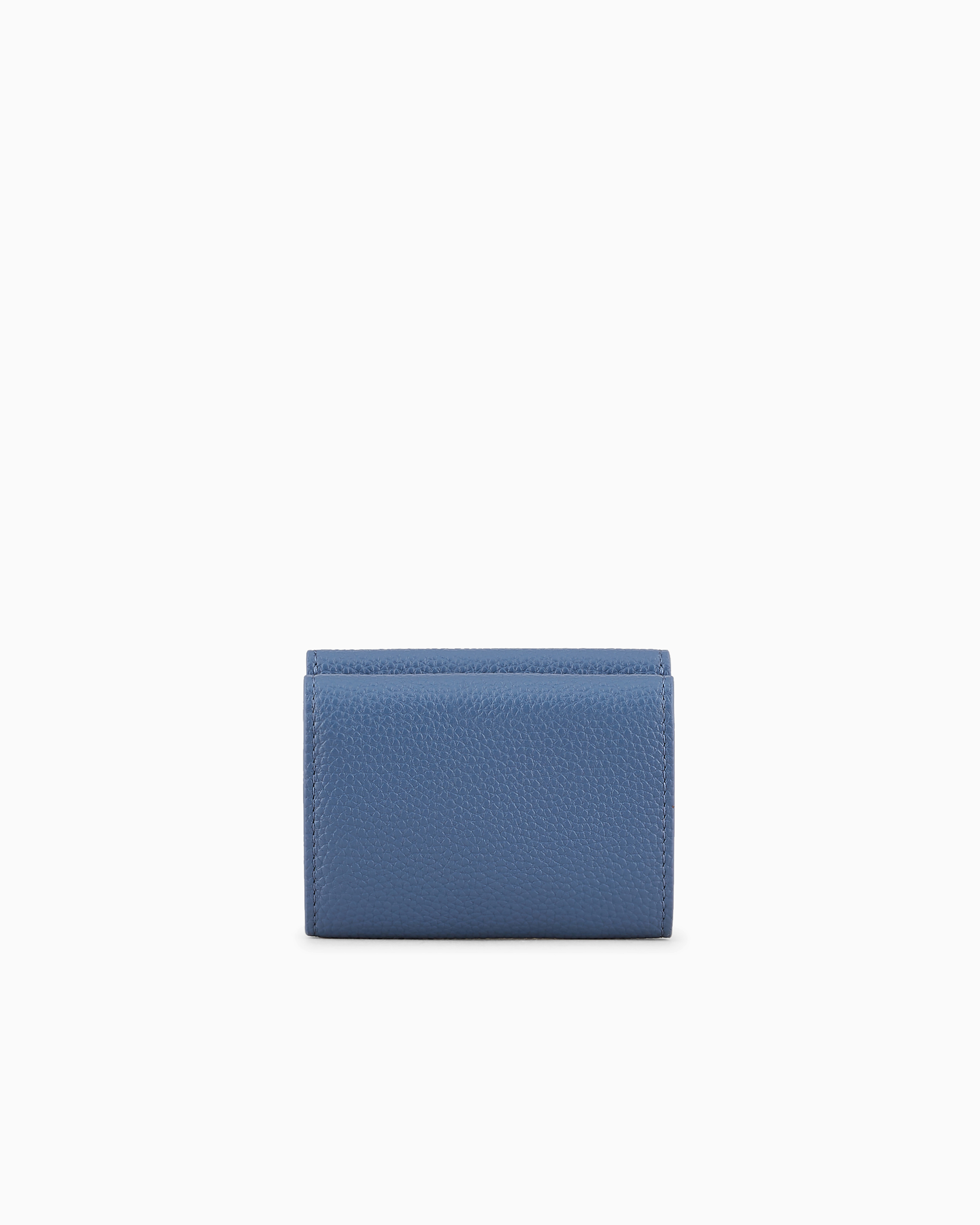 Shop Emporio Armani Myea Trifold Wallet With Deer Print In Blue