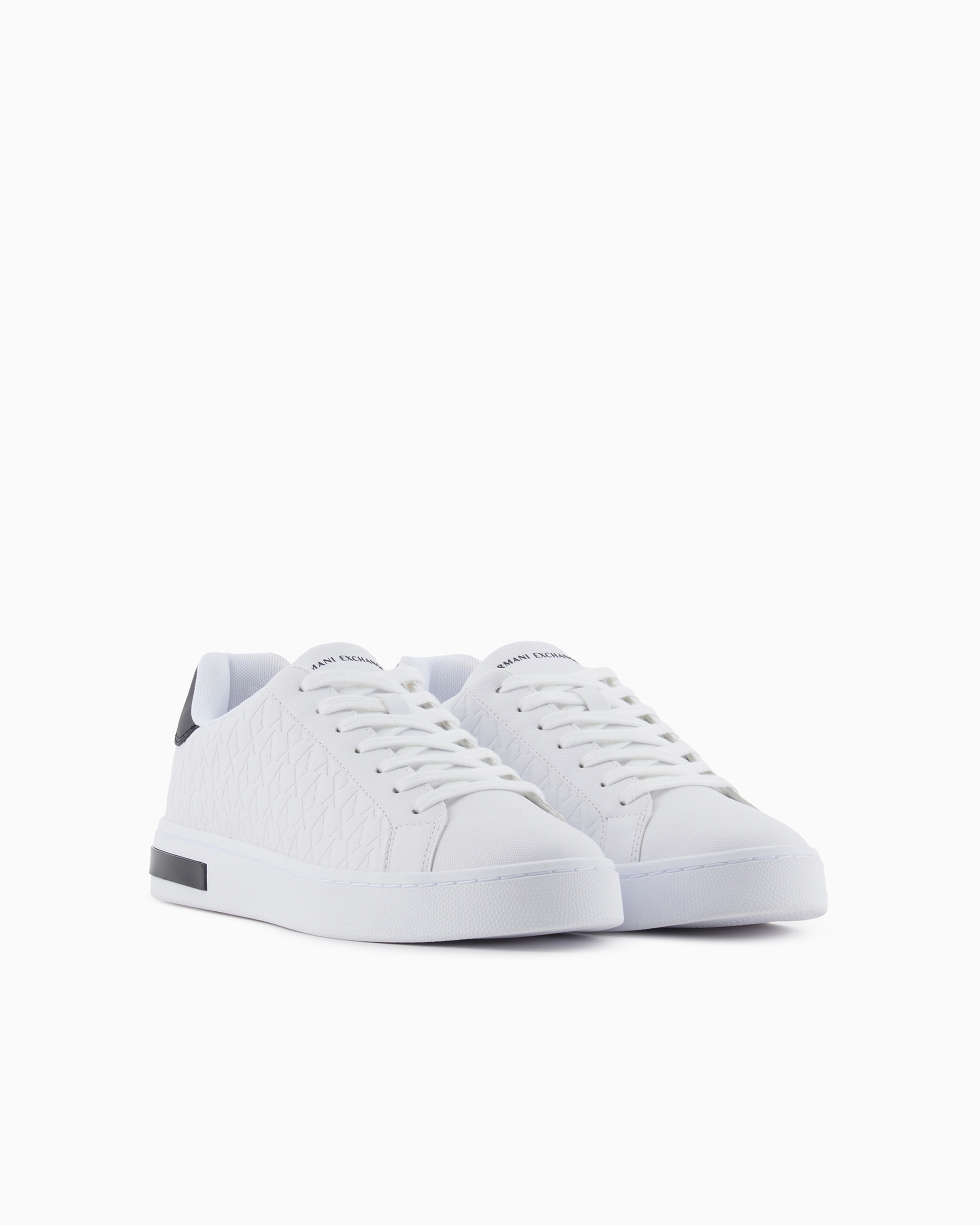 Armani Exchange Quilted Sneakers In White