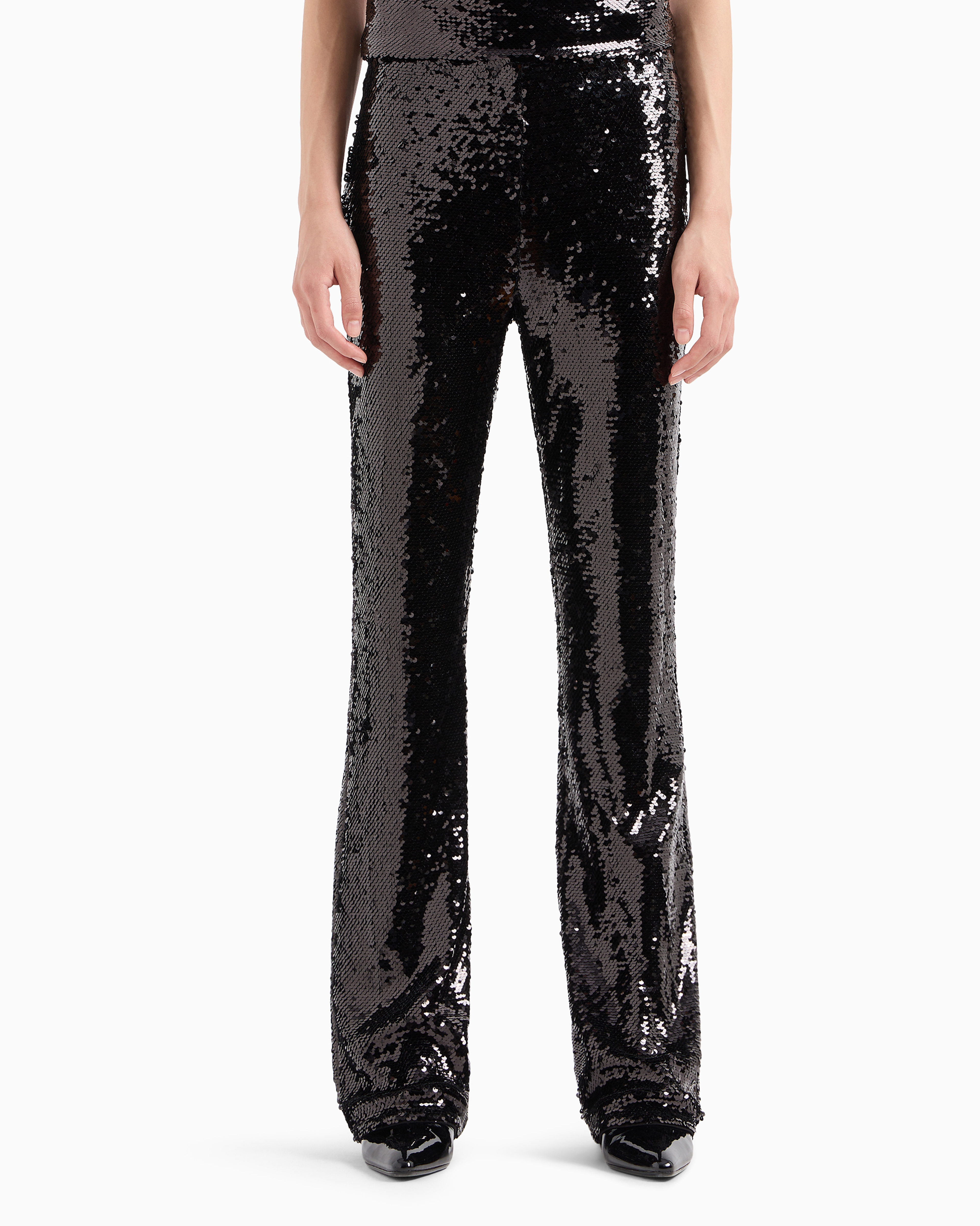 Flared trousers with sequins