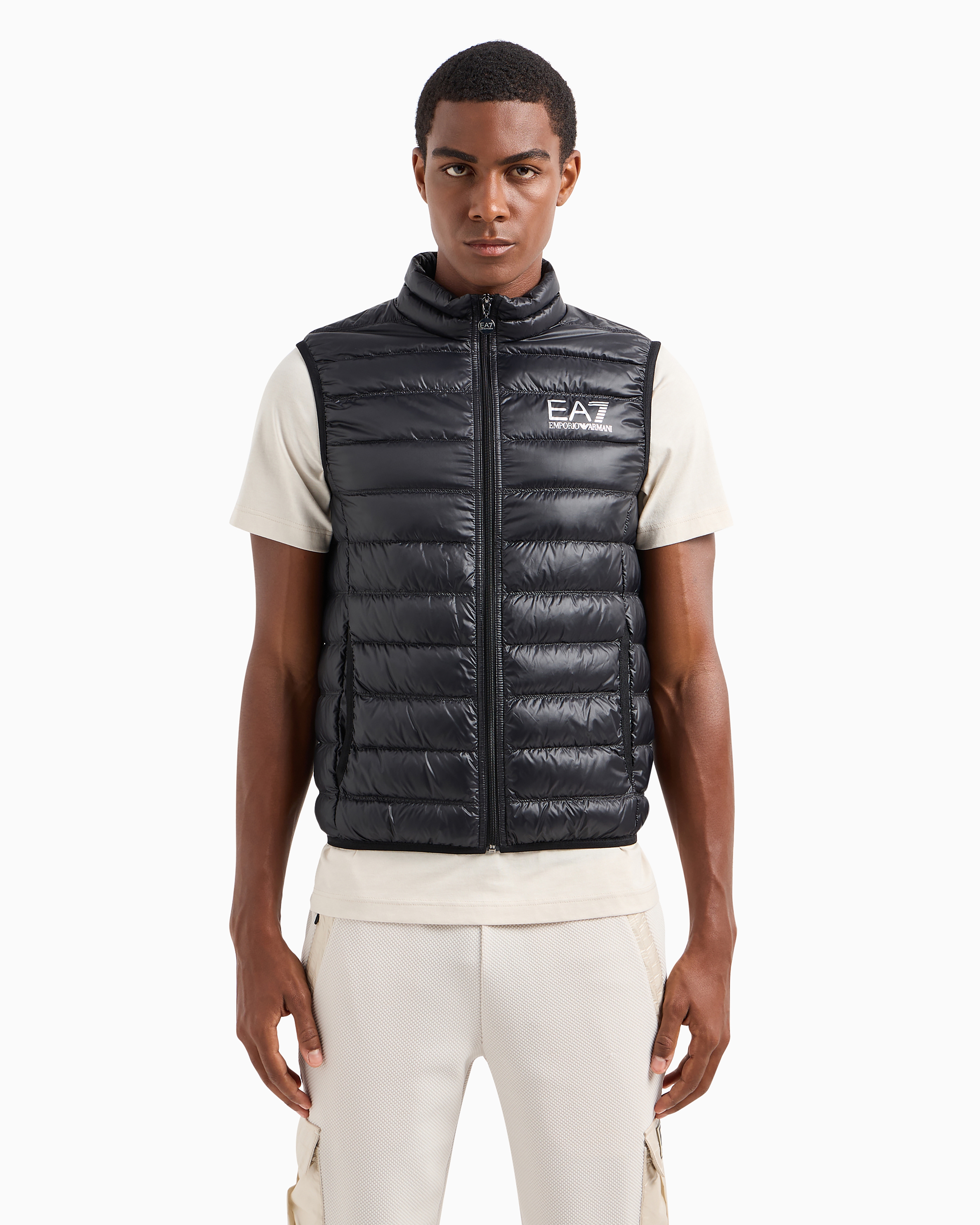 Ea7 Packable Core Identity Gilet In Black