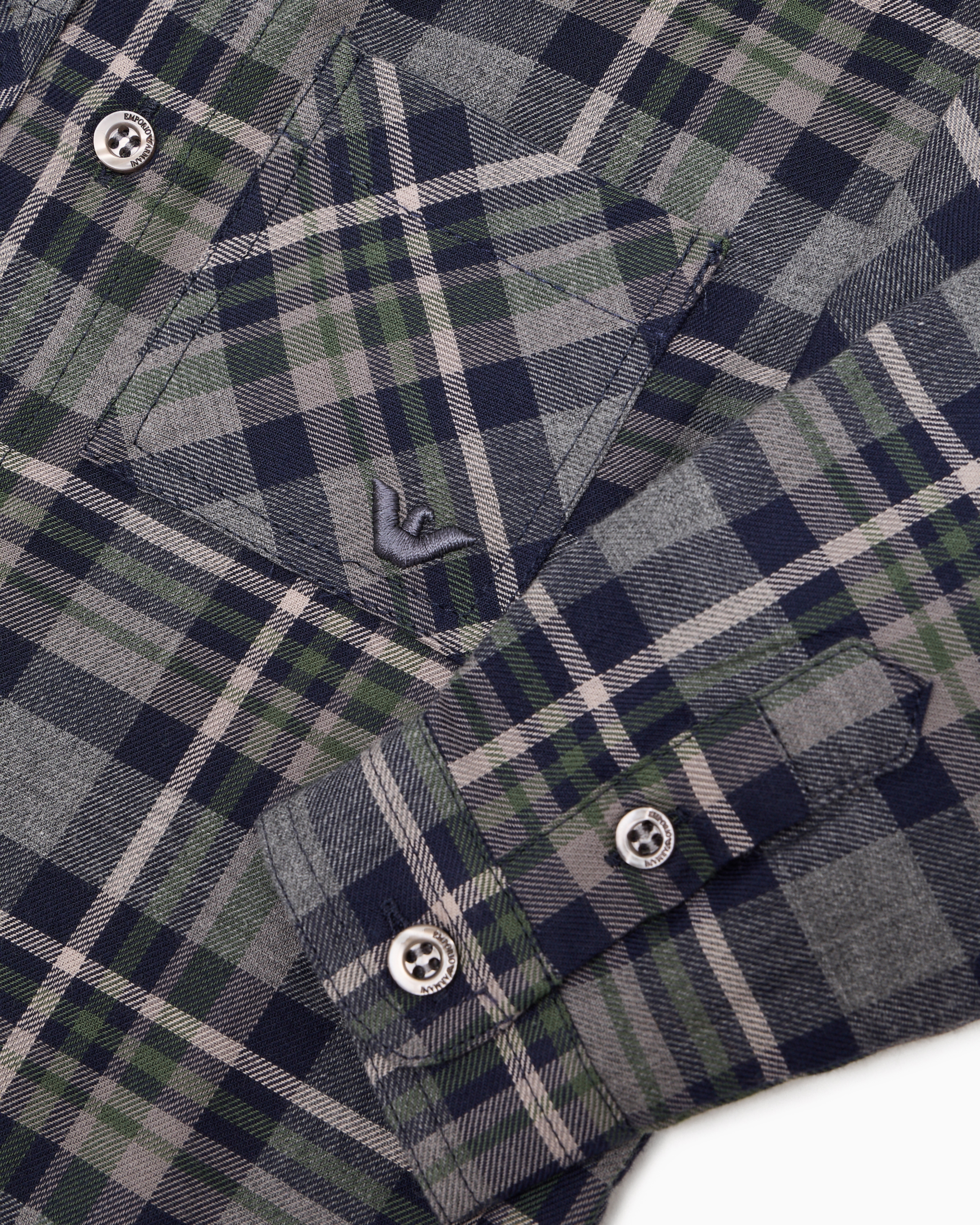 Shop Emporio Armani Madras-pattern Flannel Shirt In Patterned