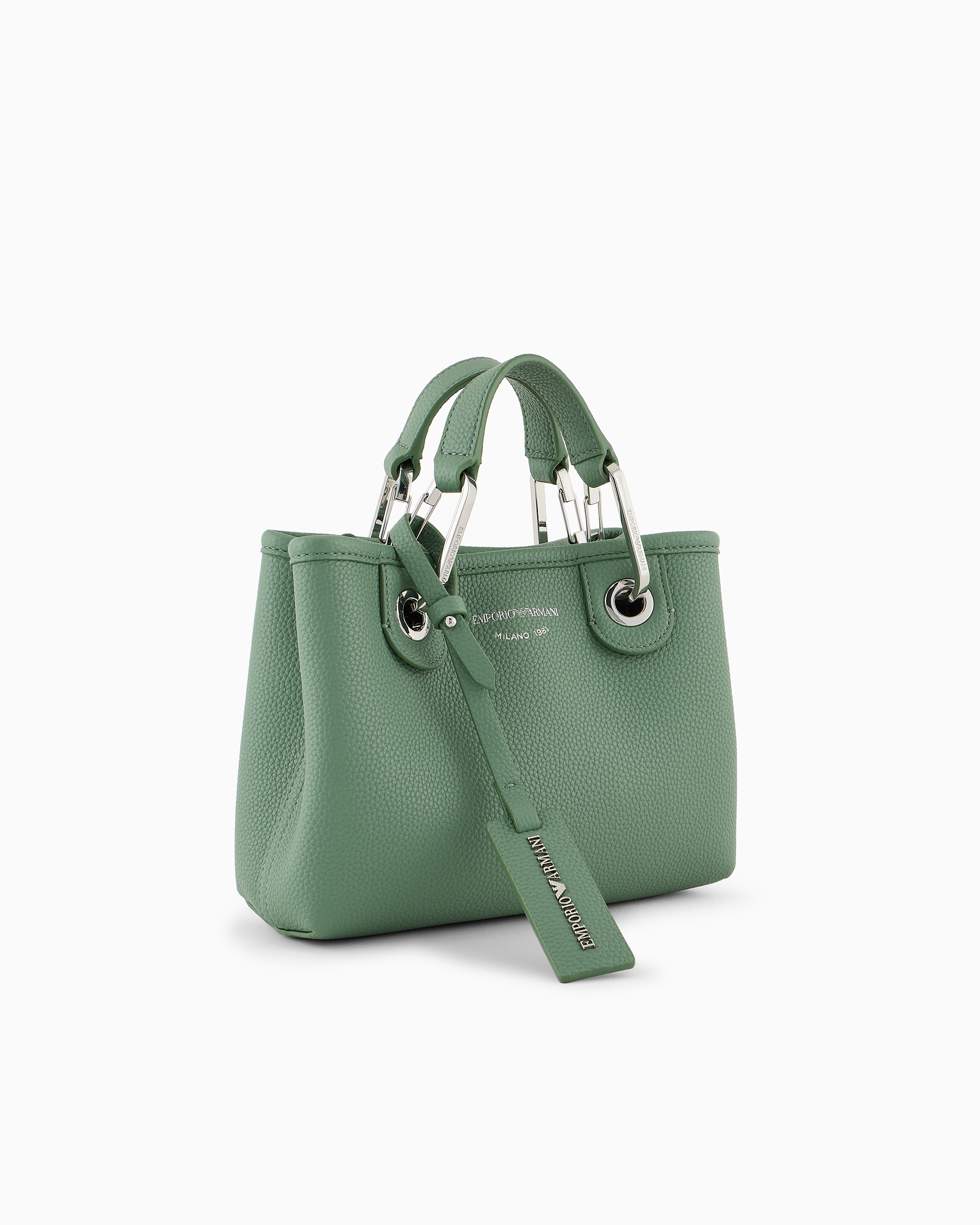 Shop Emporio Armani Deer-print Myea Mini Bag In Light Green