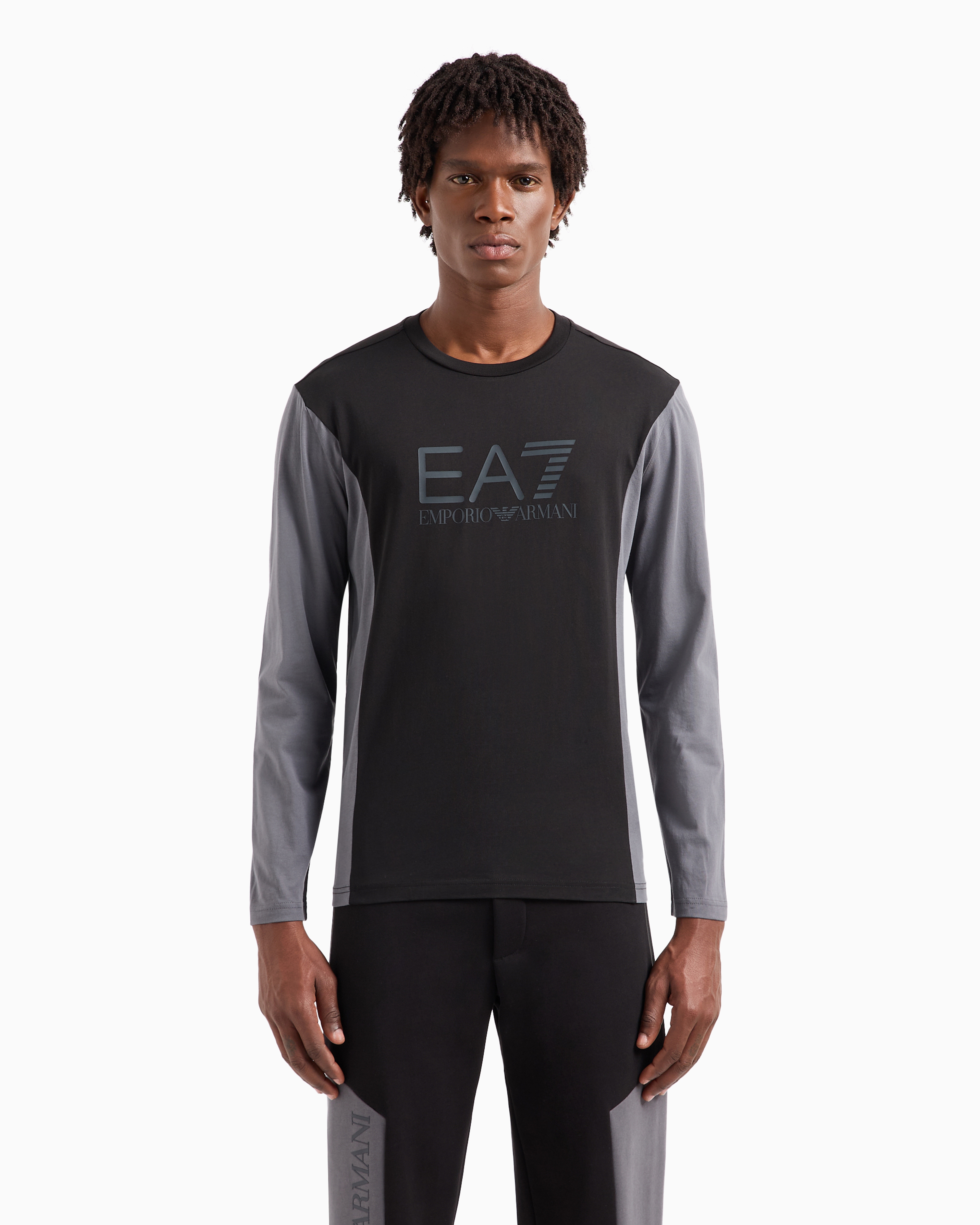Ea7 Emporio Armani Logo Sweatshirt Black In Black