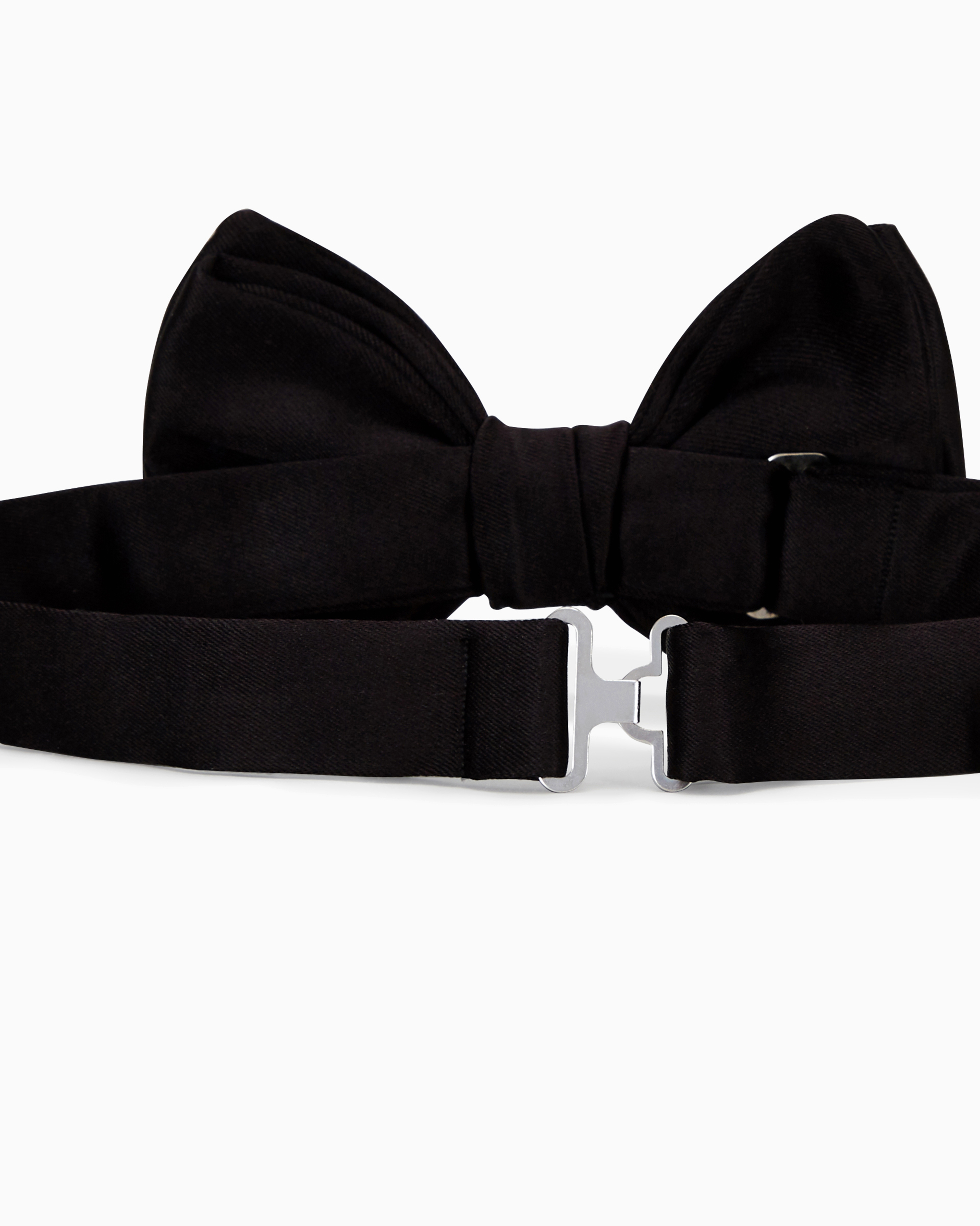 Giorgio Armani Official Store Pure Silk Bow Tie In Black
