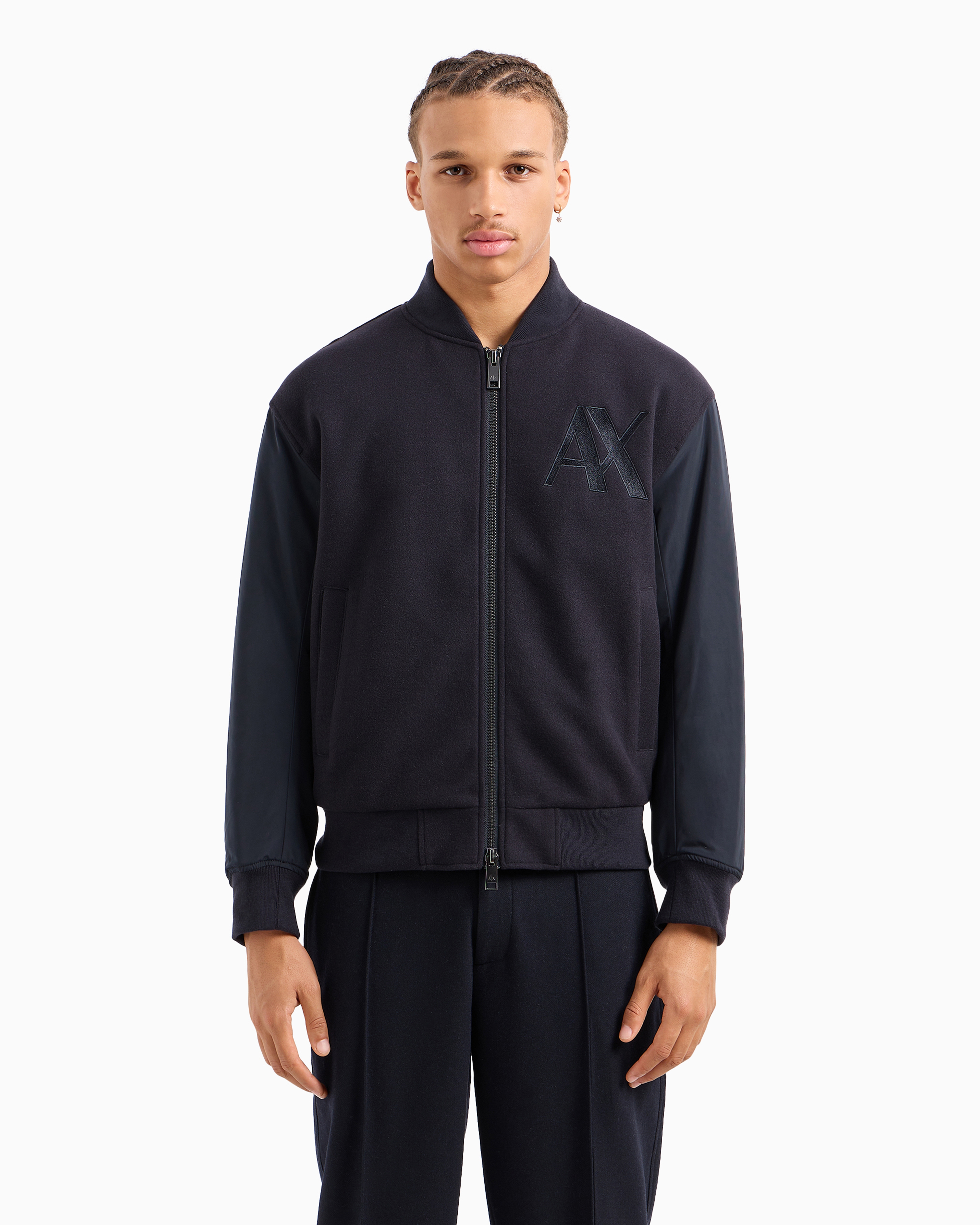 ARMANI JEANS シャツブルゾン ジャケット ネイビー M イタリア製 ARMANI JEANS(アルマーニジーンズ) デニムジャケットBOB18CD
