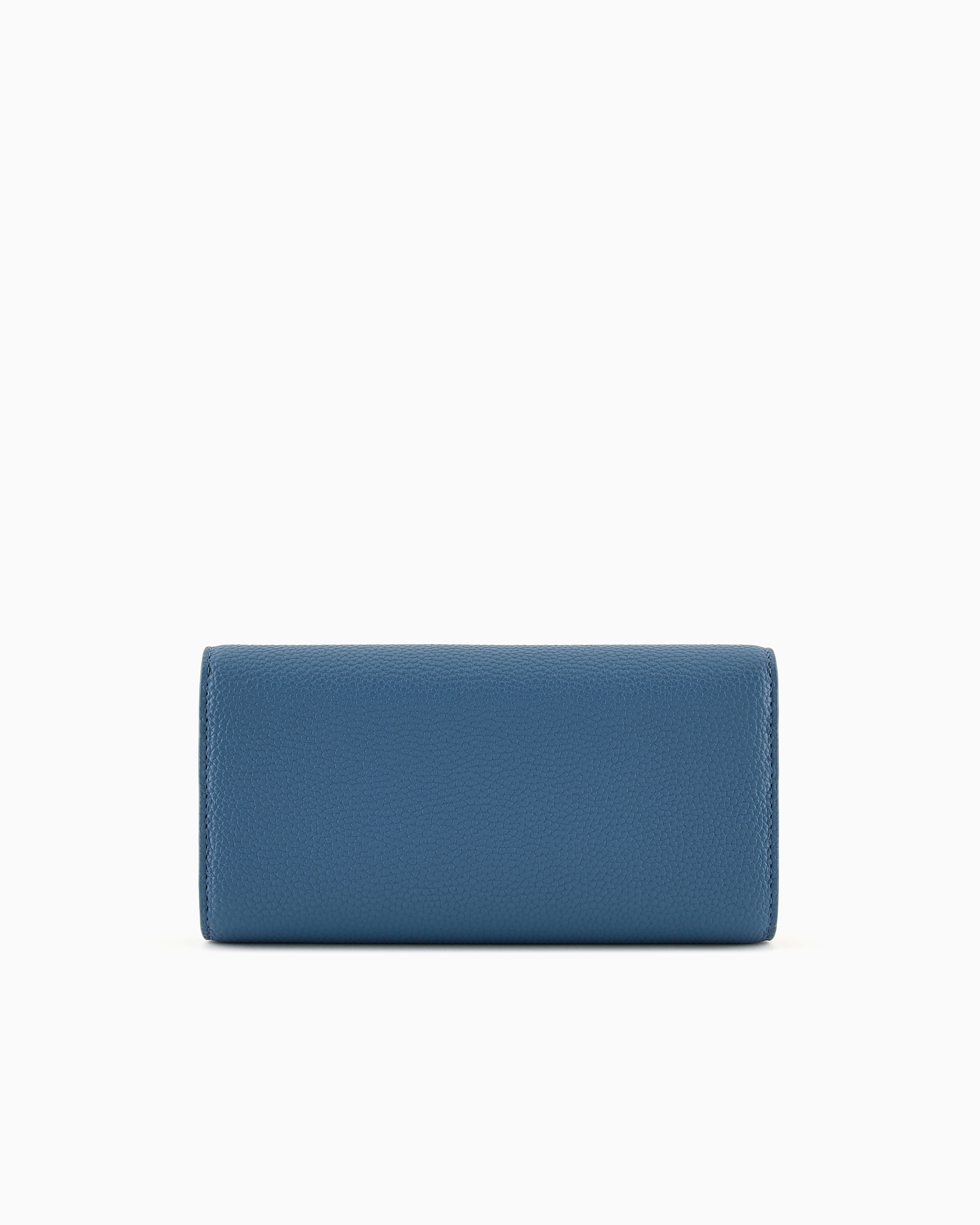 Emporio Armani Official Store Deer-print Myea Wallet With Flap In Azure