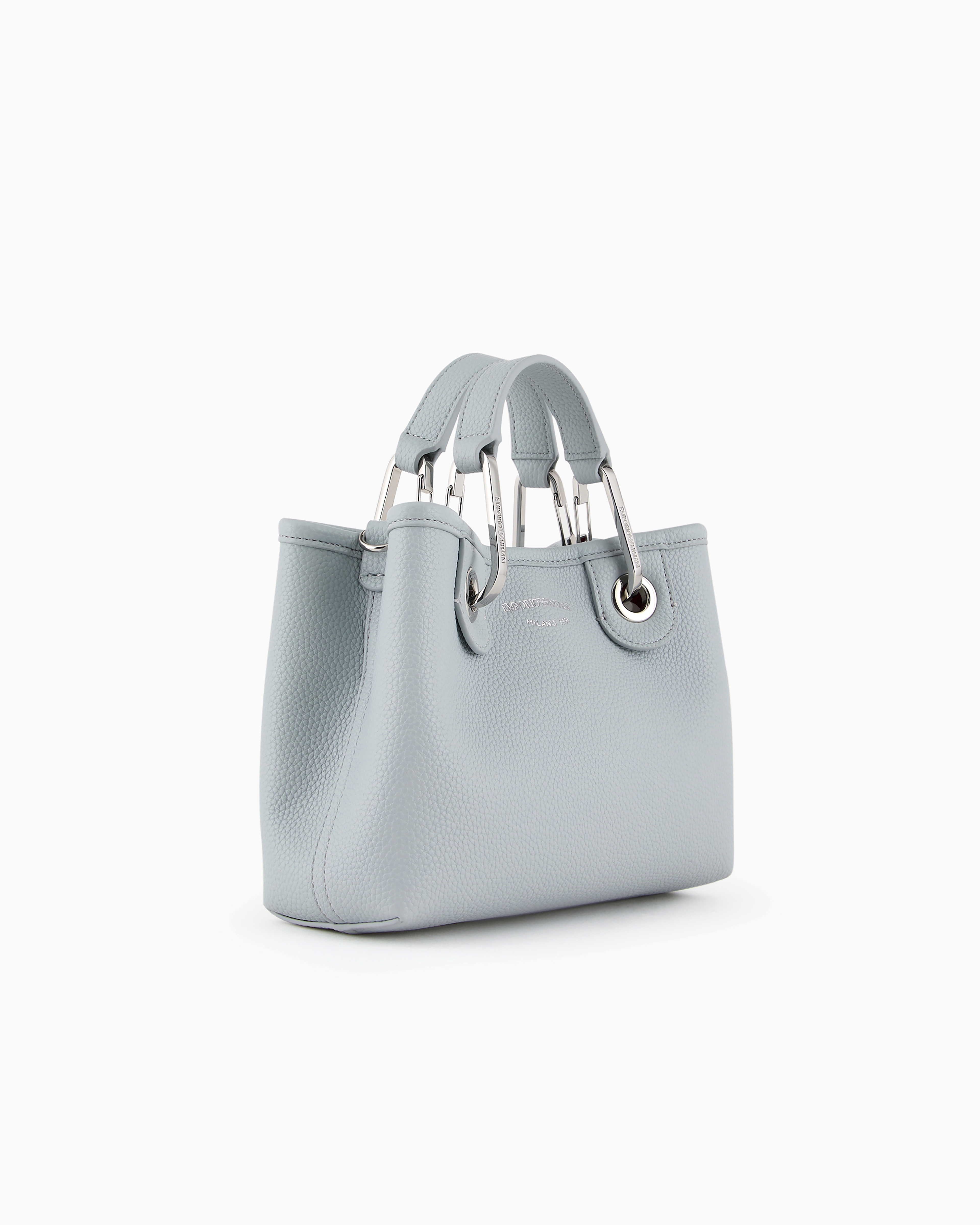 Shop Emporio Armani Deer-print Myea Mini Bag In Light Gray