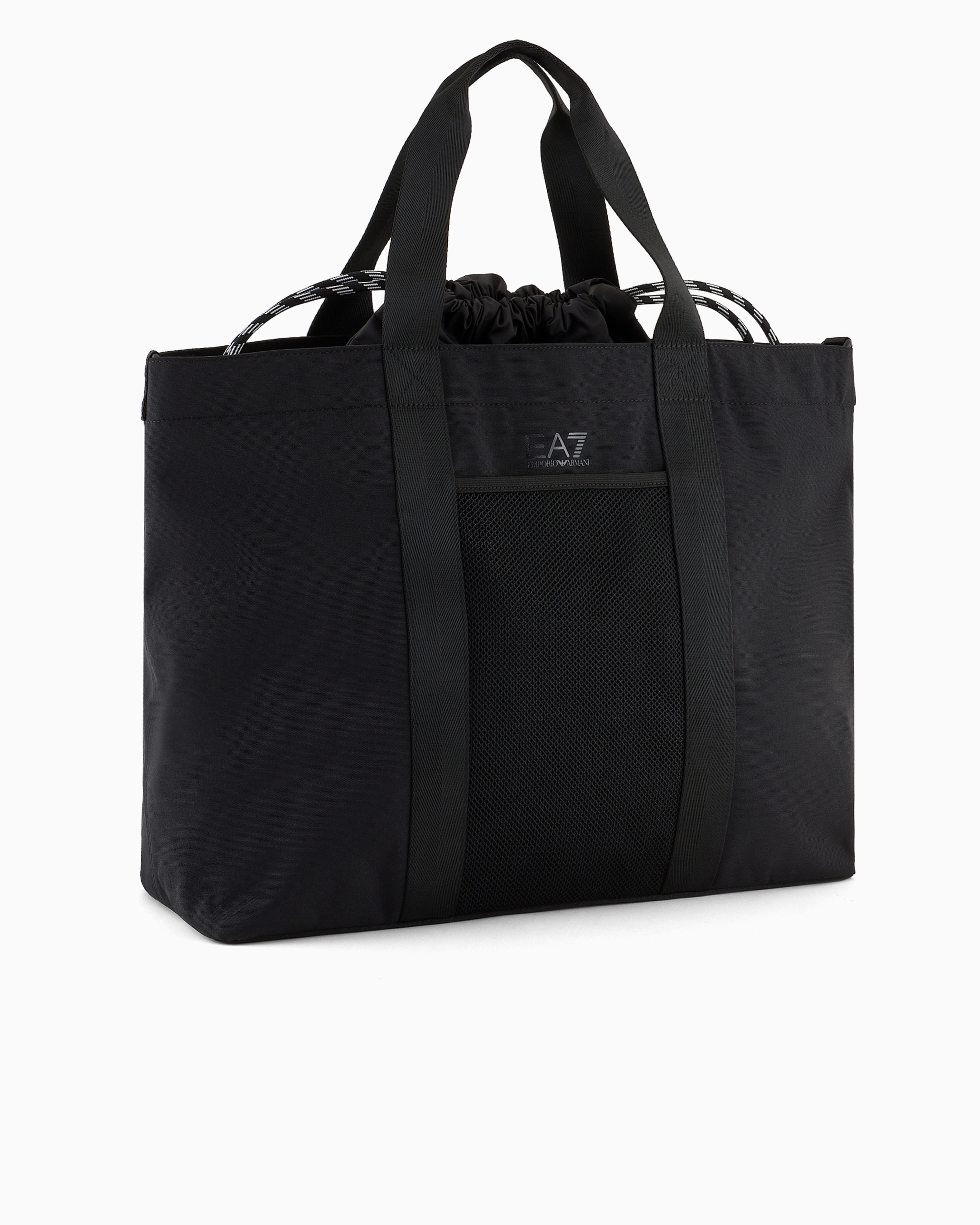 Shop Ea7 Technical Fabric Gym Shopper Bag With Pouch In Black