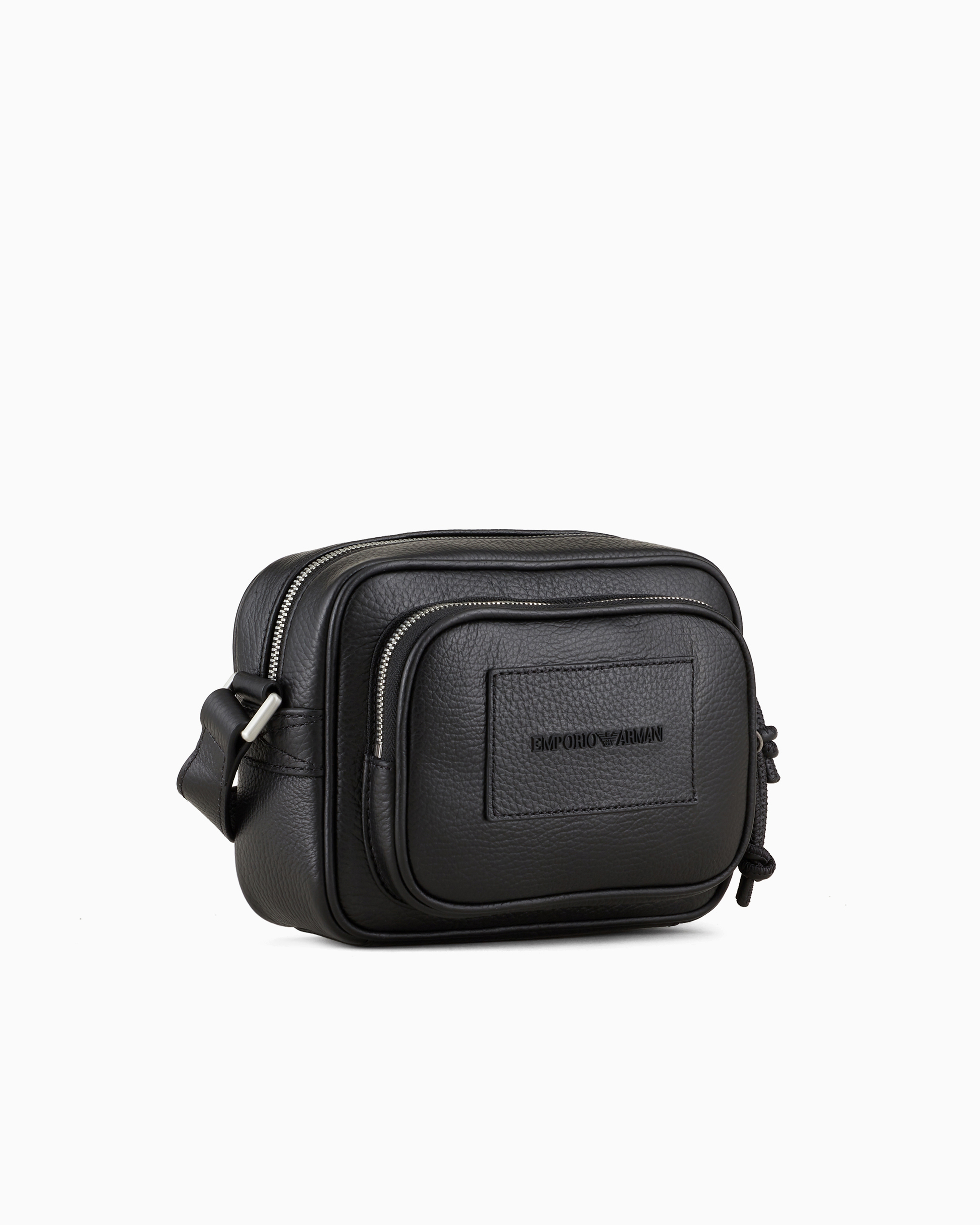 EMPORIO ARMANI TUMBLED-LEATHER CAMERA CASE WITH SHOULDER STRAP 