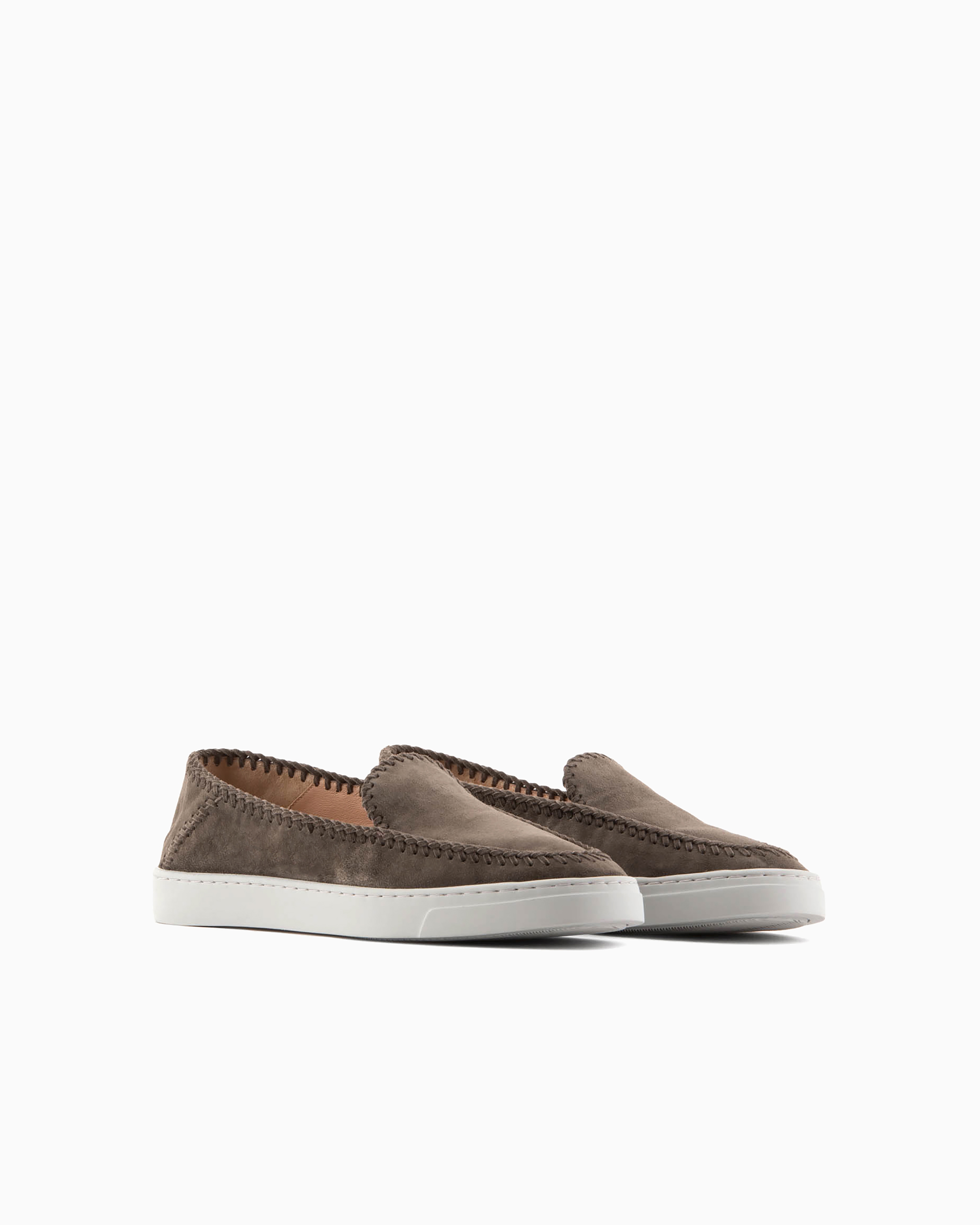 GIORGIO ARMANI GALLERIA 3 SUEDE SLIP-ONS 