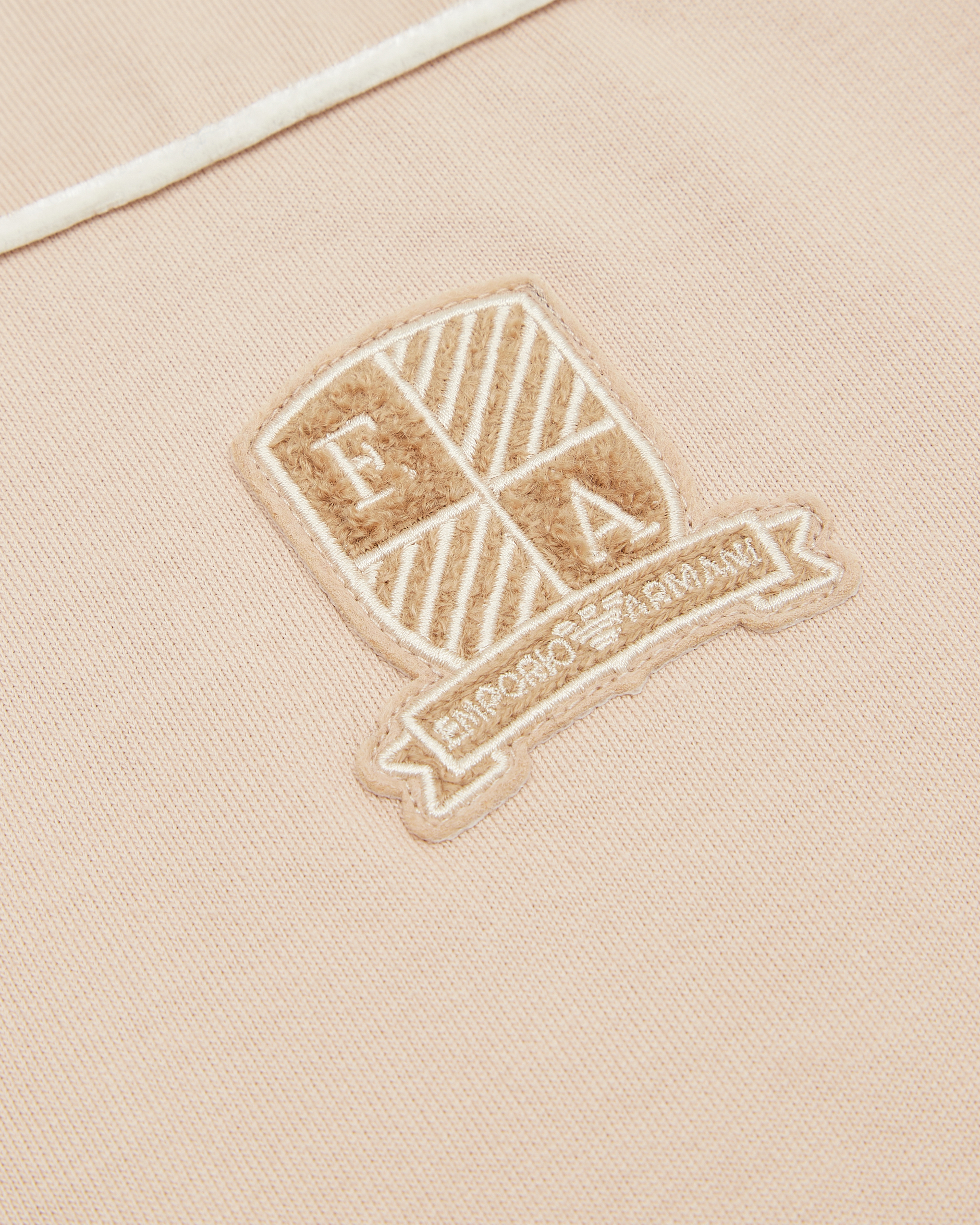 Shop Emporio Armani Asv Jersey T-shirt With Ea Logo Crest Patch In Beige