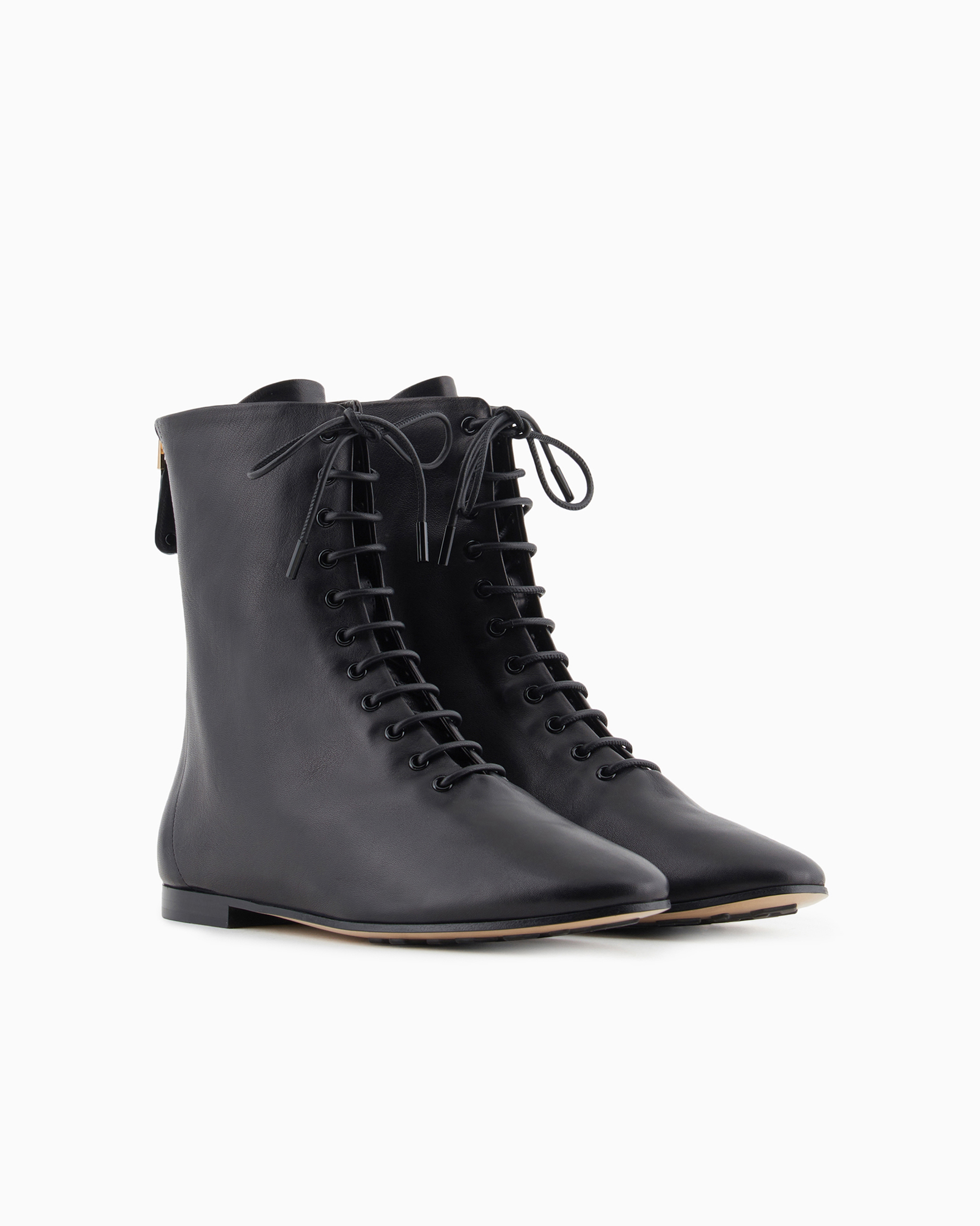 Shop Giorgio Armani Nappa Leather Ankle Boots In Black