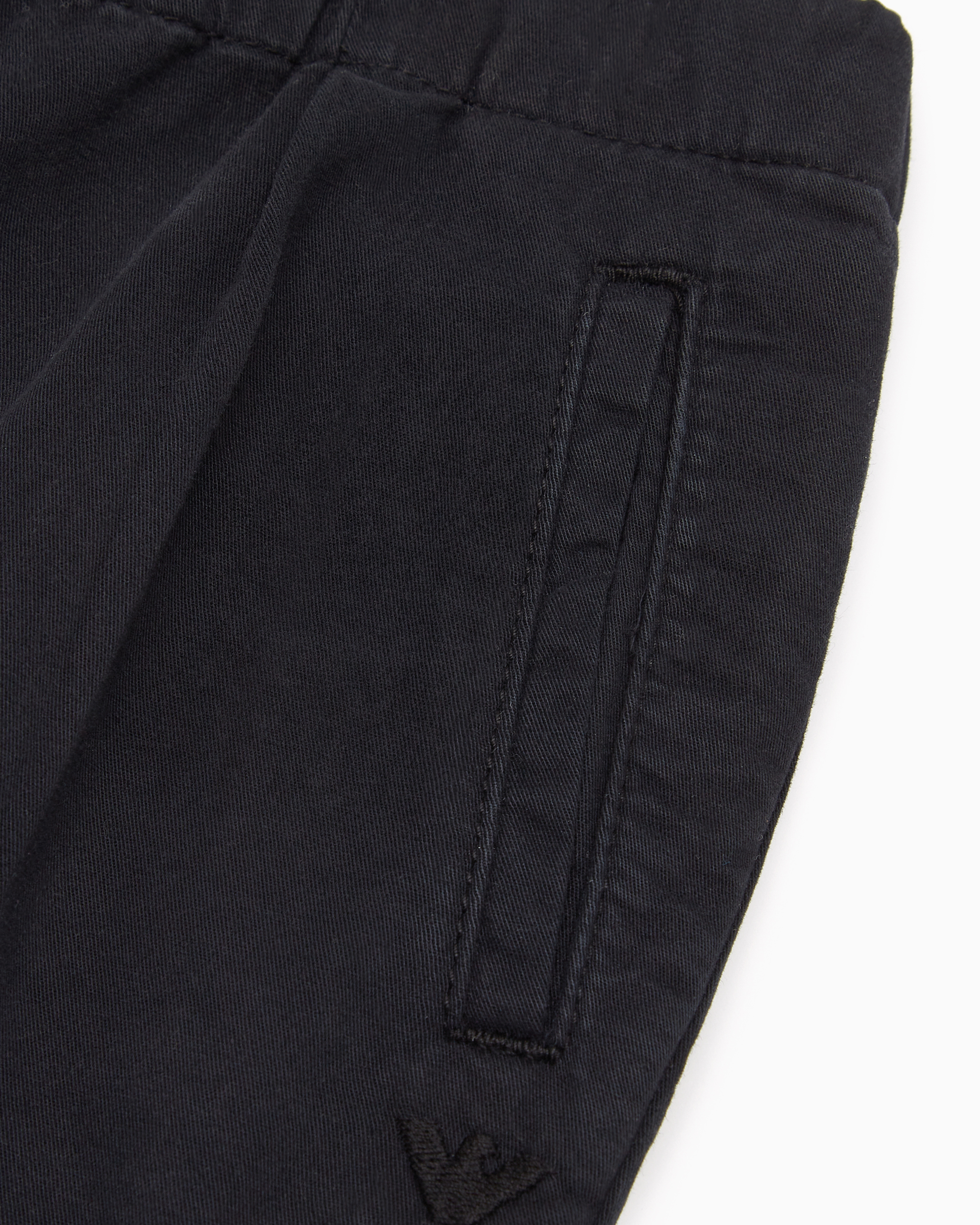 Shop Emporio Armani Viscose-blend Drawstring Trousers With Pleats In Navy Blue