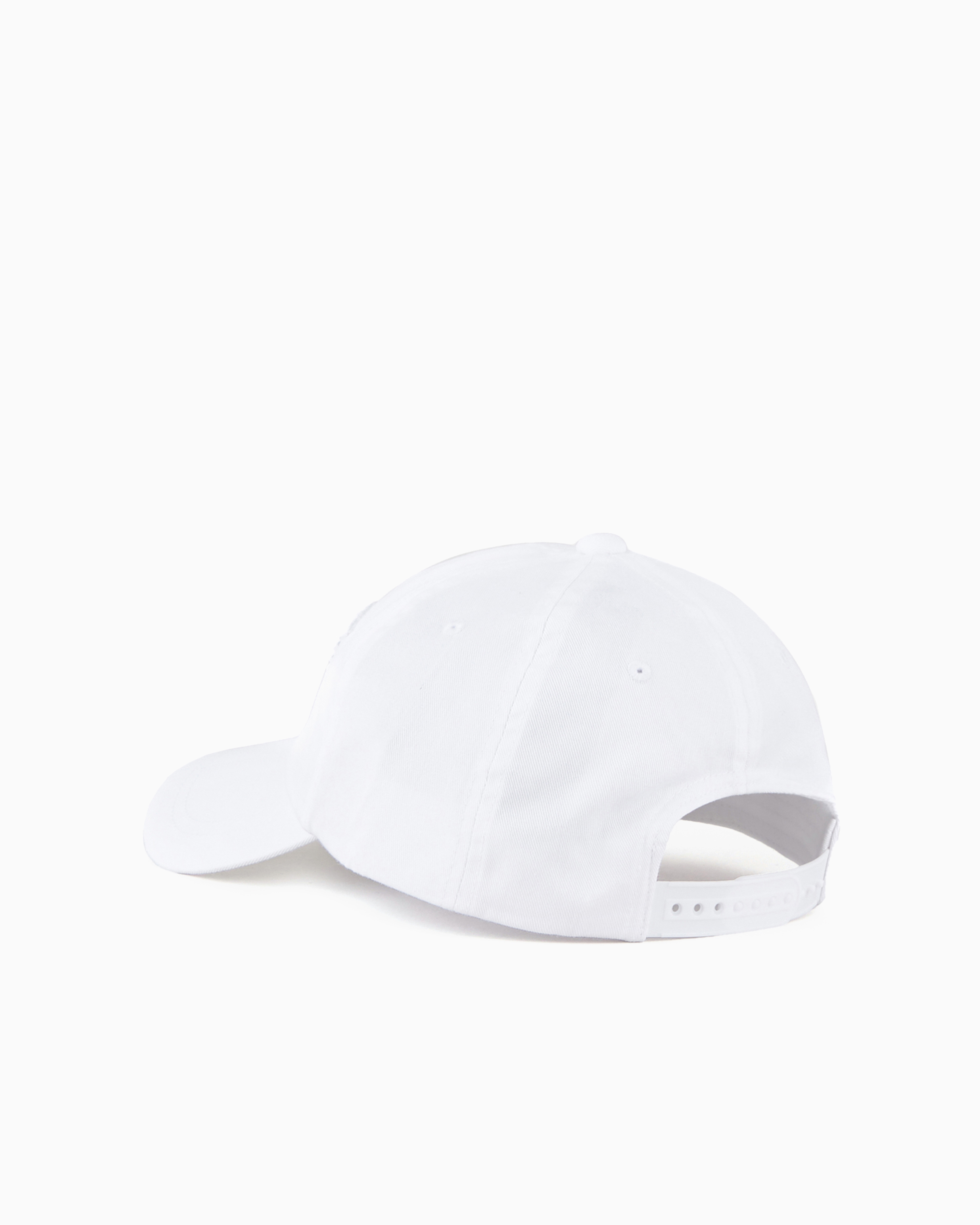 Emporio Armani Baseball Cap With Embroidered Oversized Eagle In White