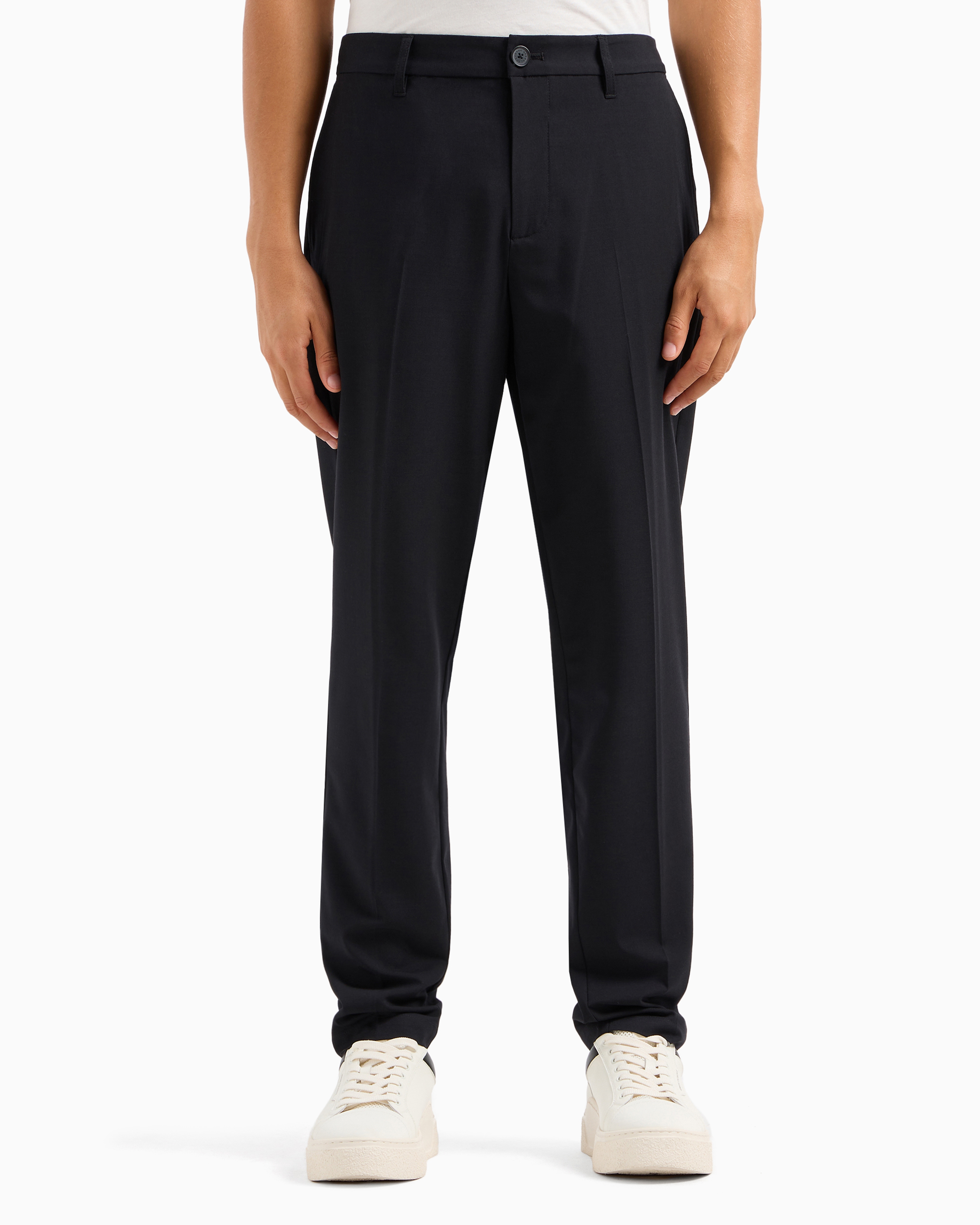 Slim fit twill trousers