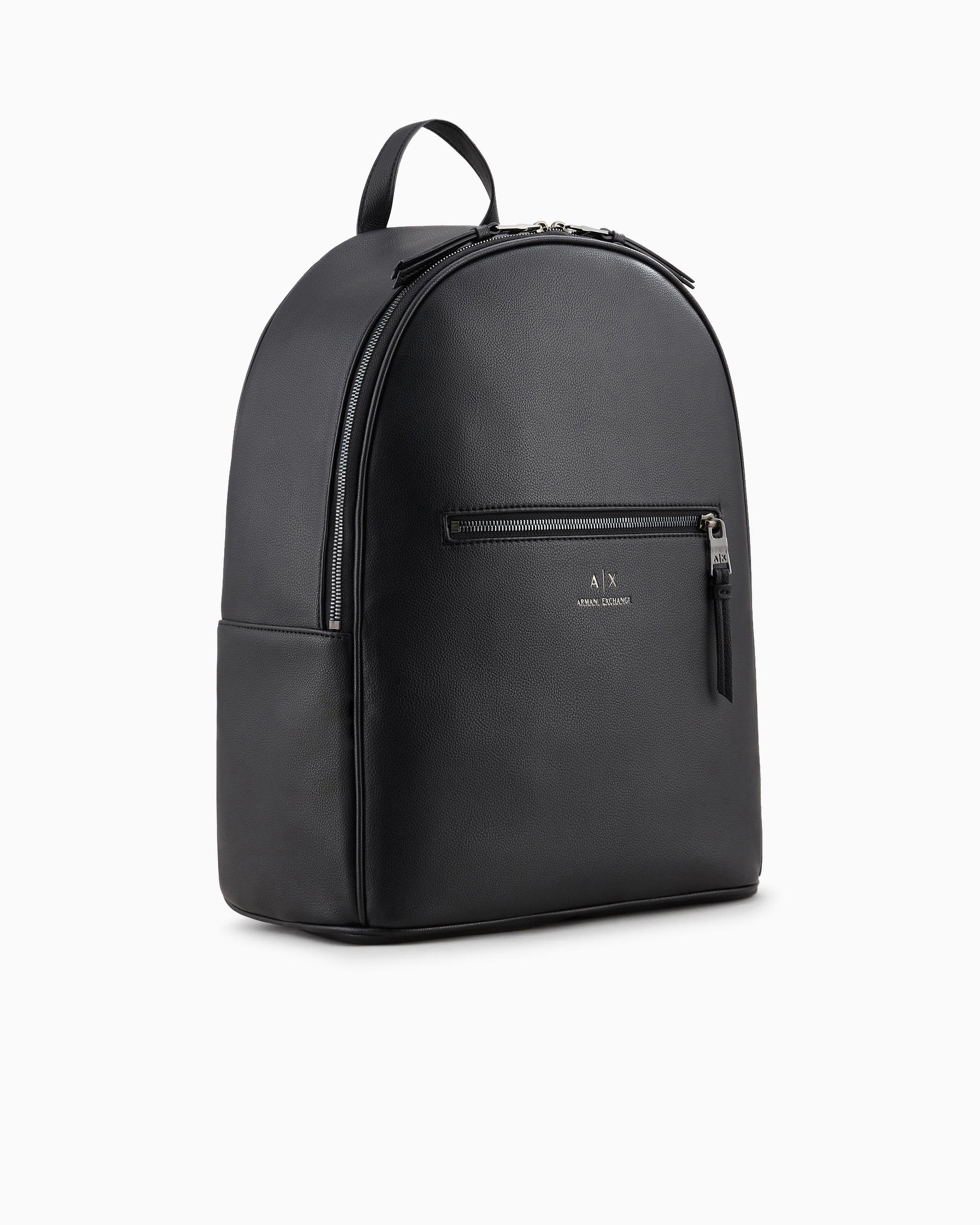 Armani Exchange Zip-pocket Backpack In Black