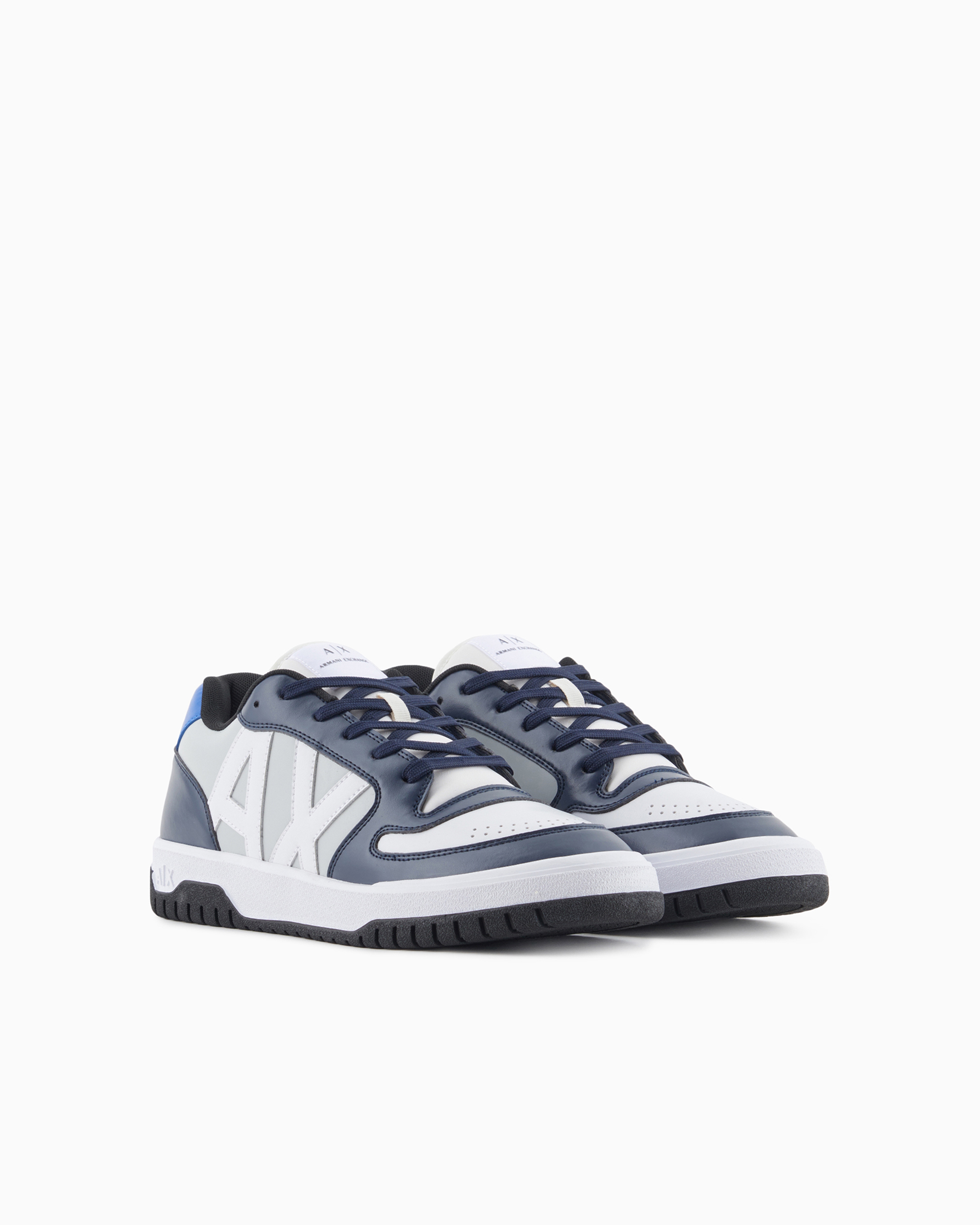 Shop Armani Exchange Sneakers With Logo In Navy Blue