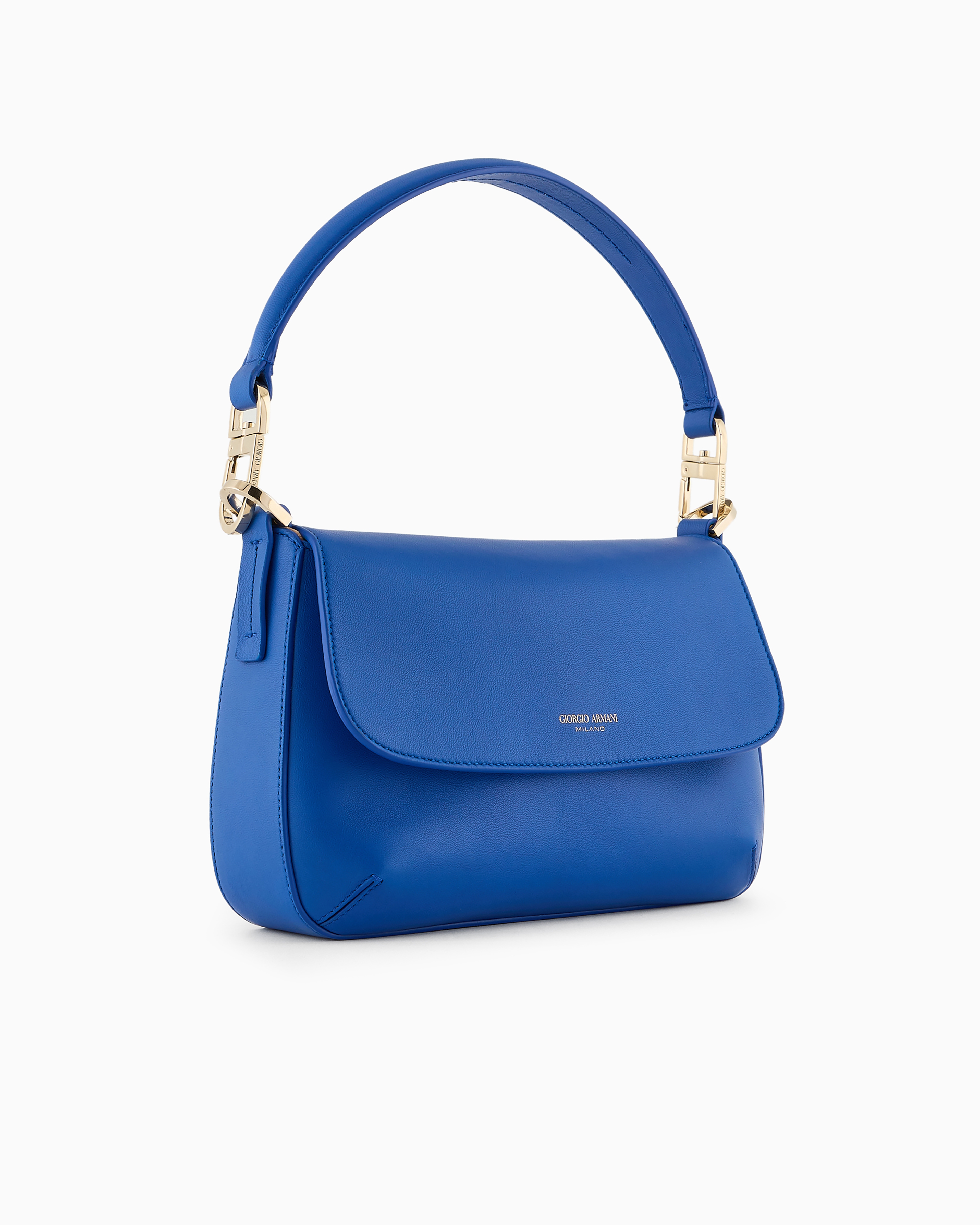Giorgio Armani Small La Prima Soft Nappa Leather Handbag In Blue