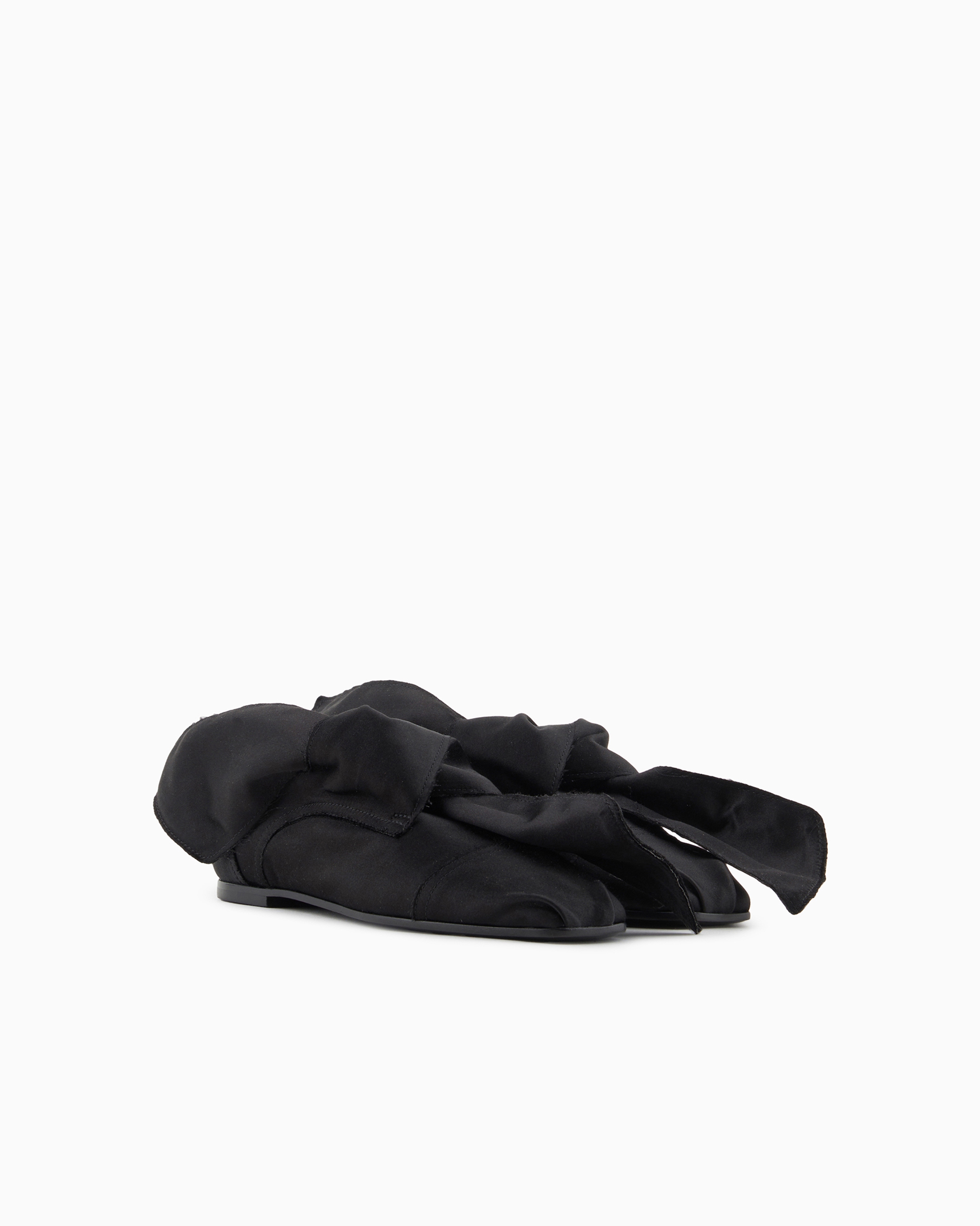 EMPORIO ARMANI SATIN SLIPPERS WITH KNOT