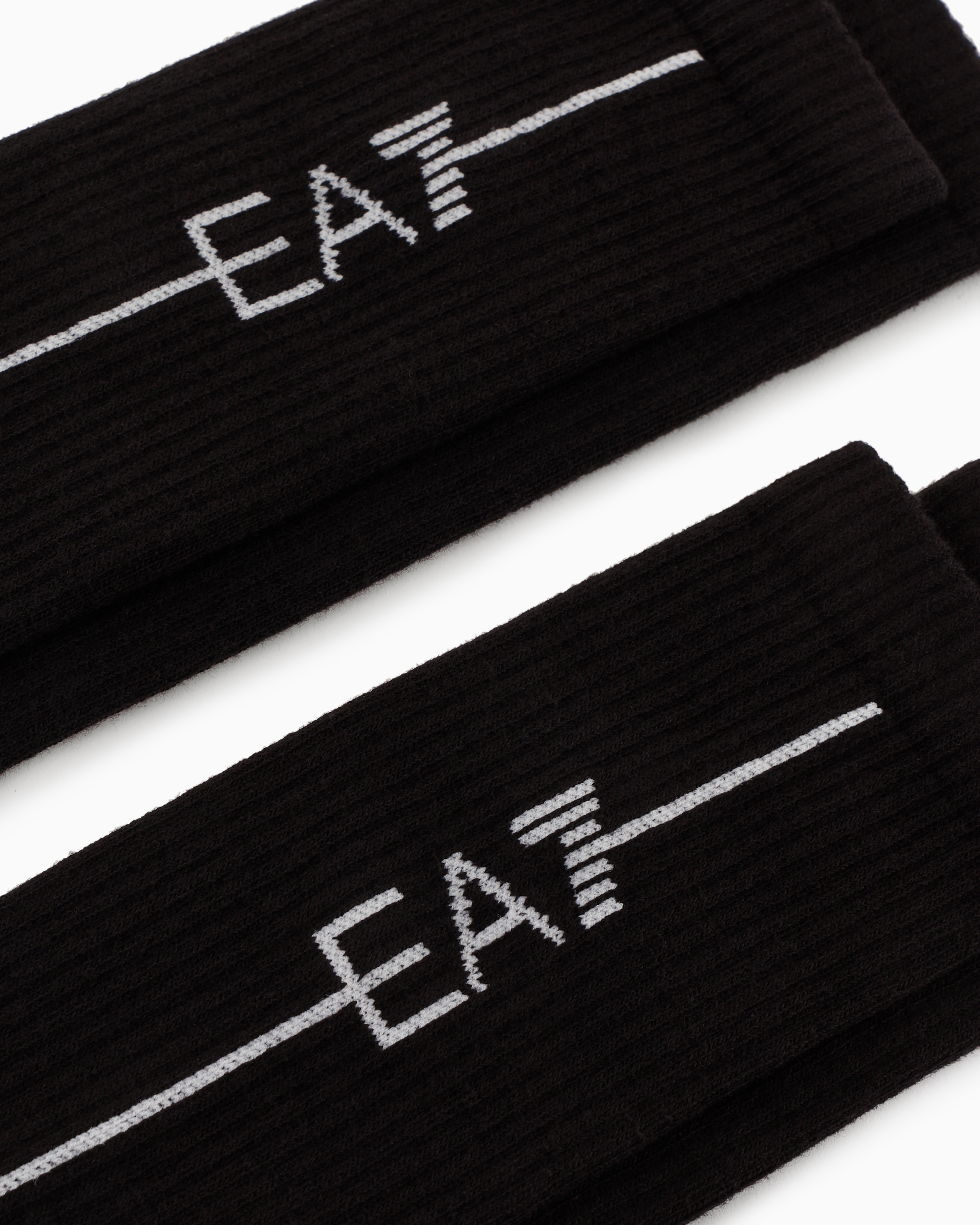 Shop Ea7 Terrycloth Training Socks In Black Logo