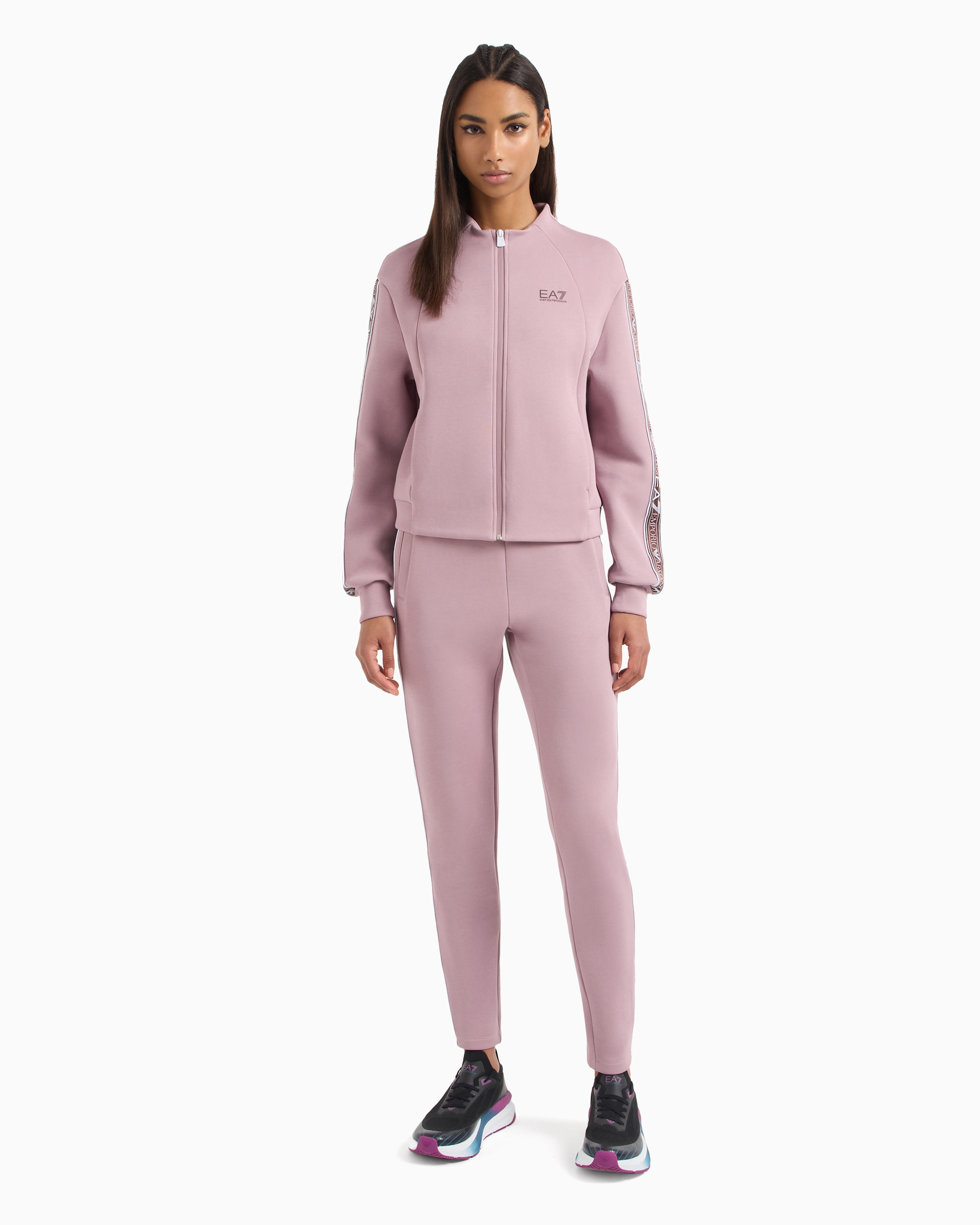 Shop Ea7 Dynamic Athlete Tracksuit In Natural Ventus7 Technical Fabric In Pink