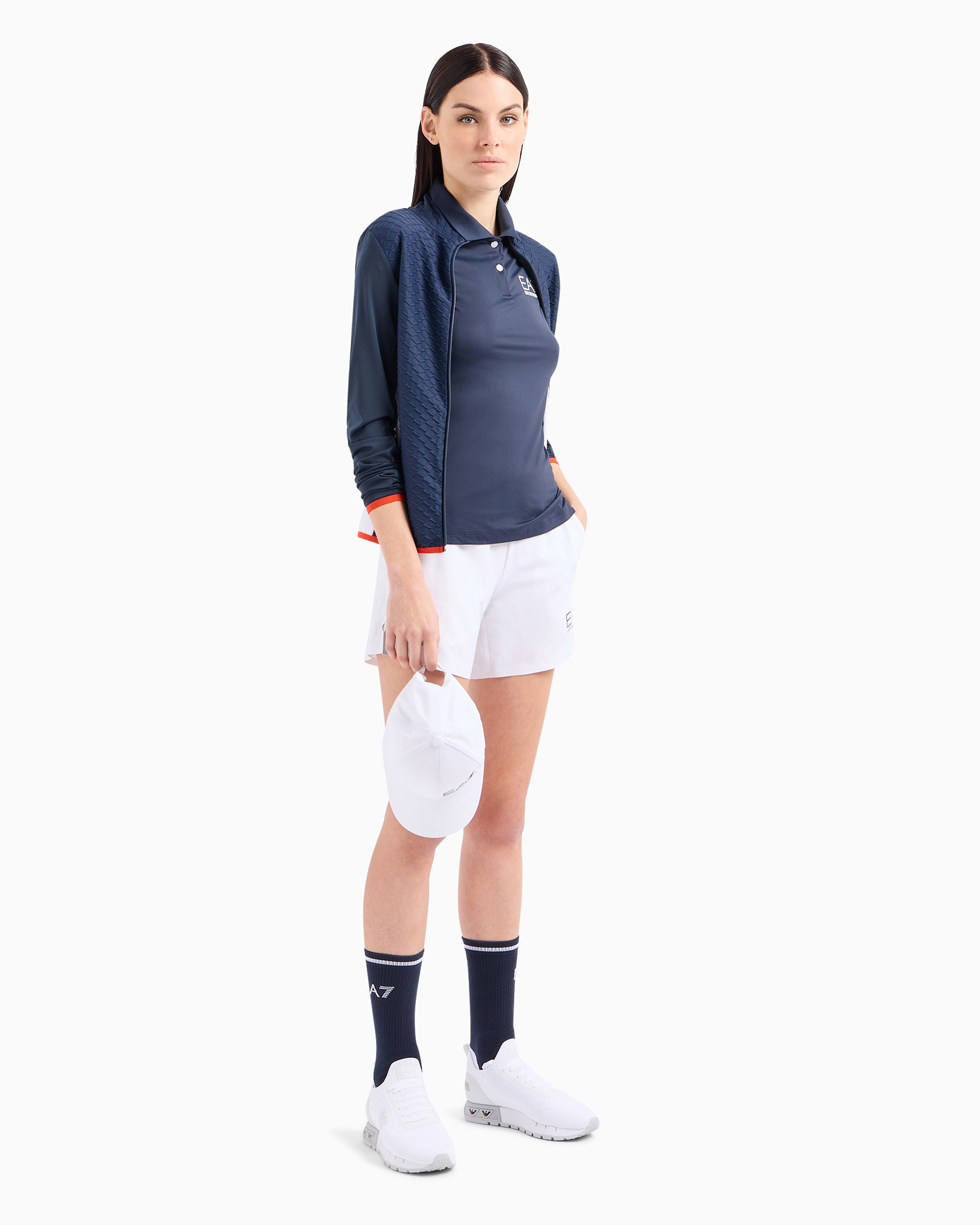 Shop Ea7 Tennis Pro Polo Shirt In Ventus7 Technical Fabric In Navy Blue