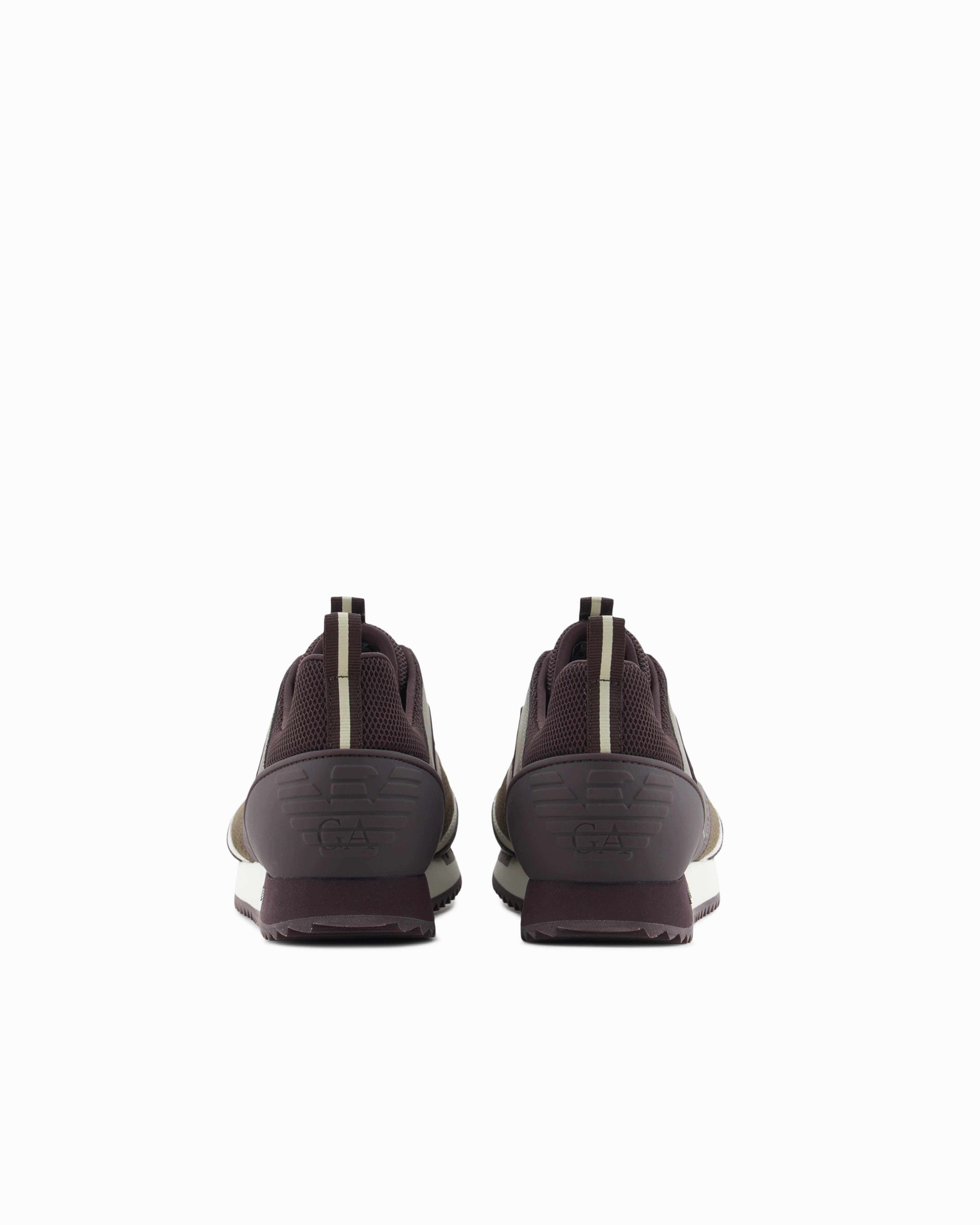 Shop Ea7 Black & White Suede Sneakers In Brown