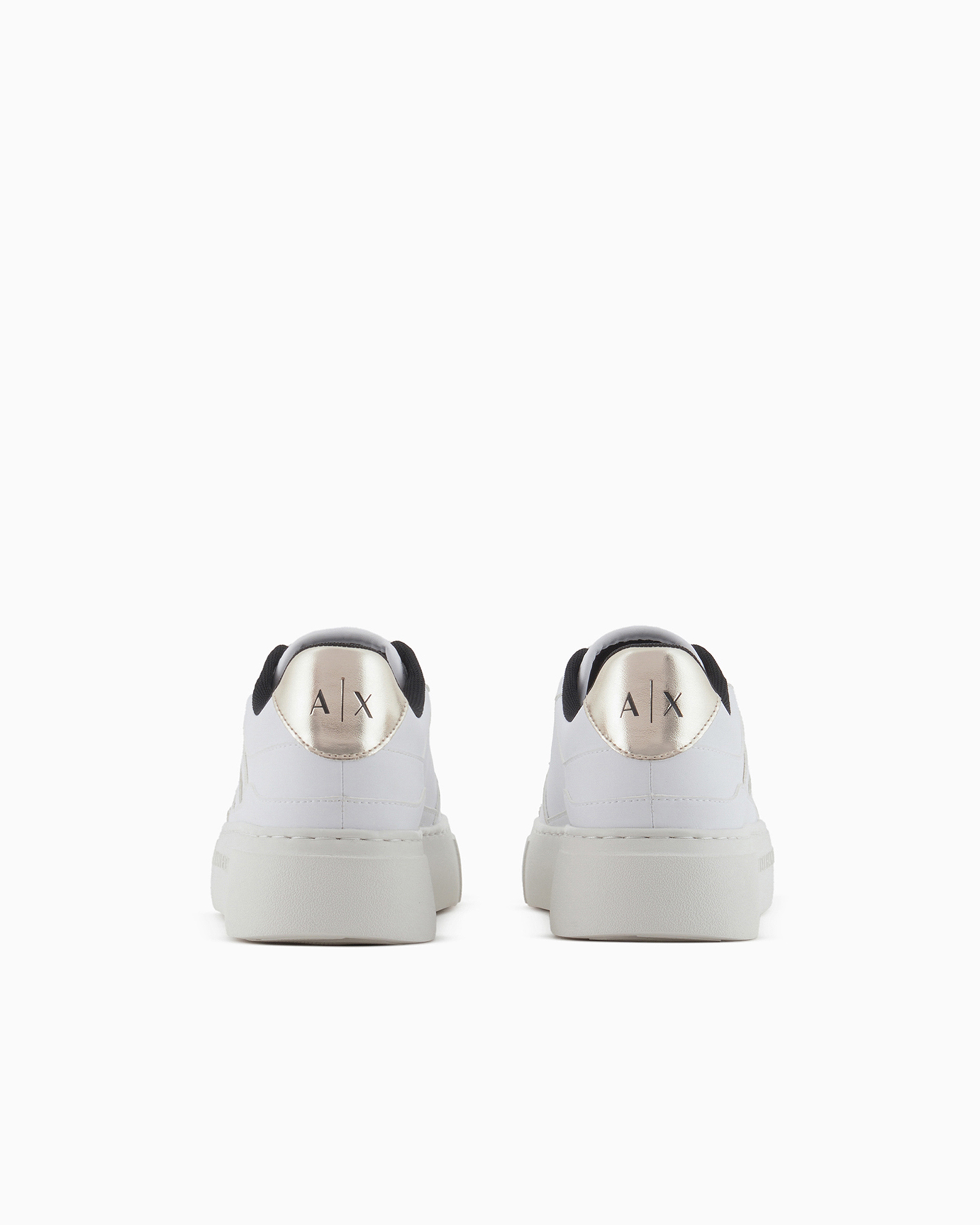 Shop Armani Exchange Sneakers With Logo In Gold