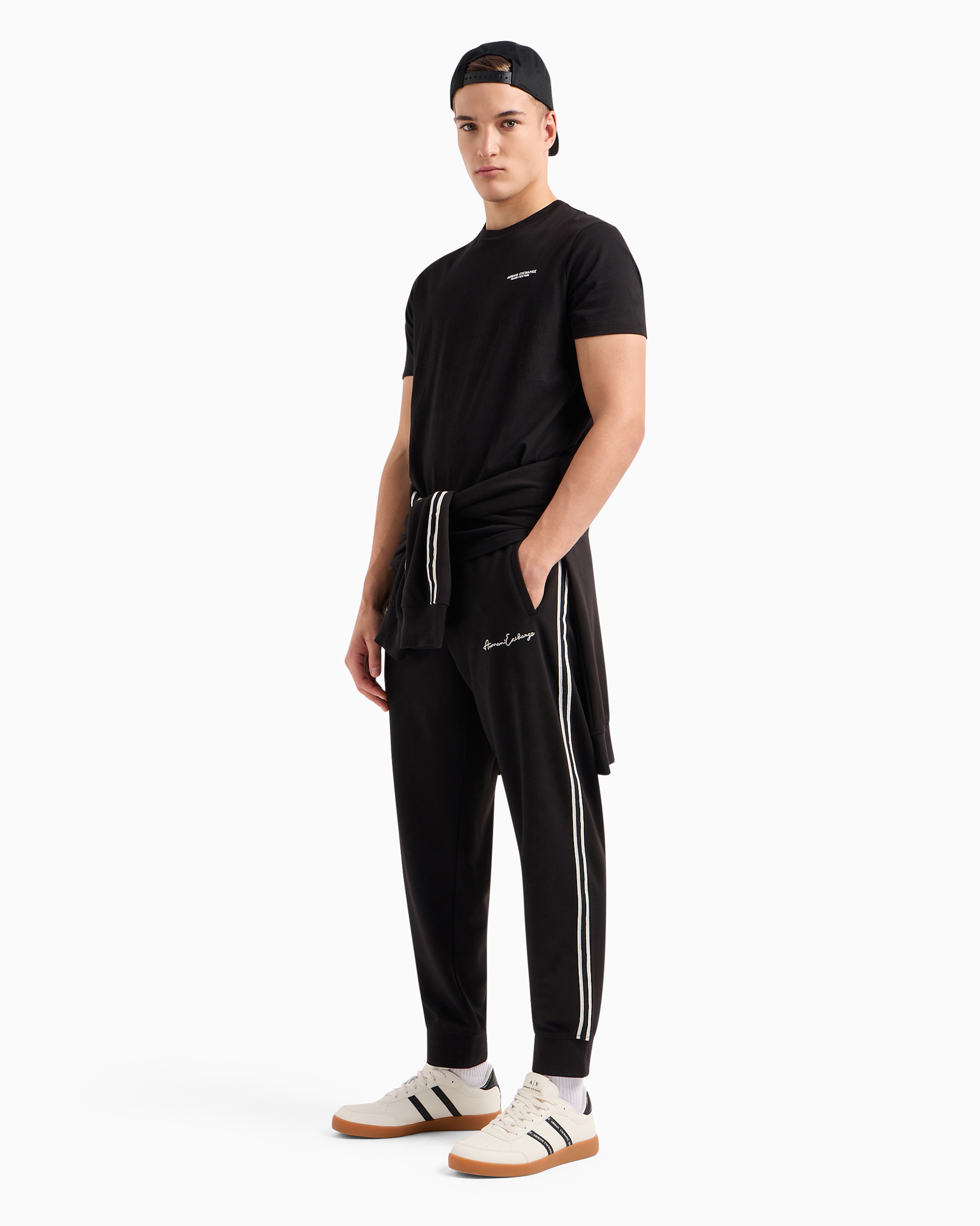 Armani Exchange Regular Fit T-shirt With Logo In Black