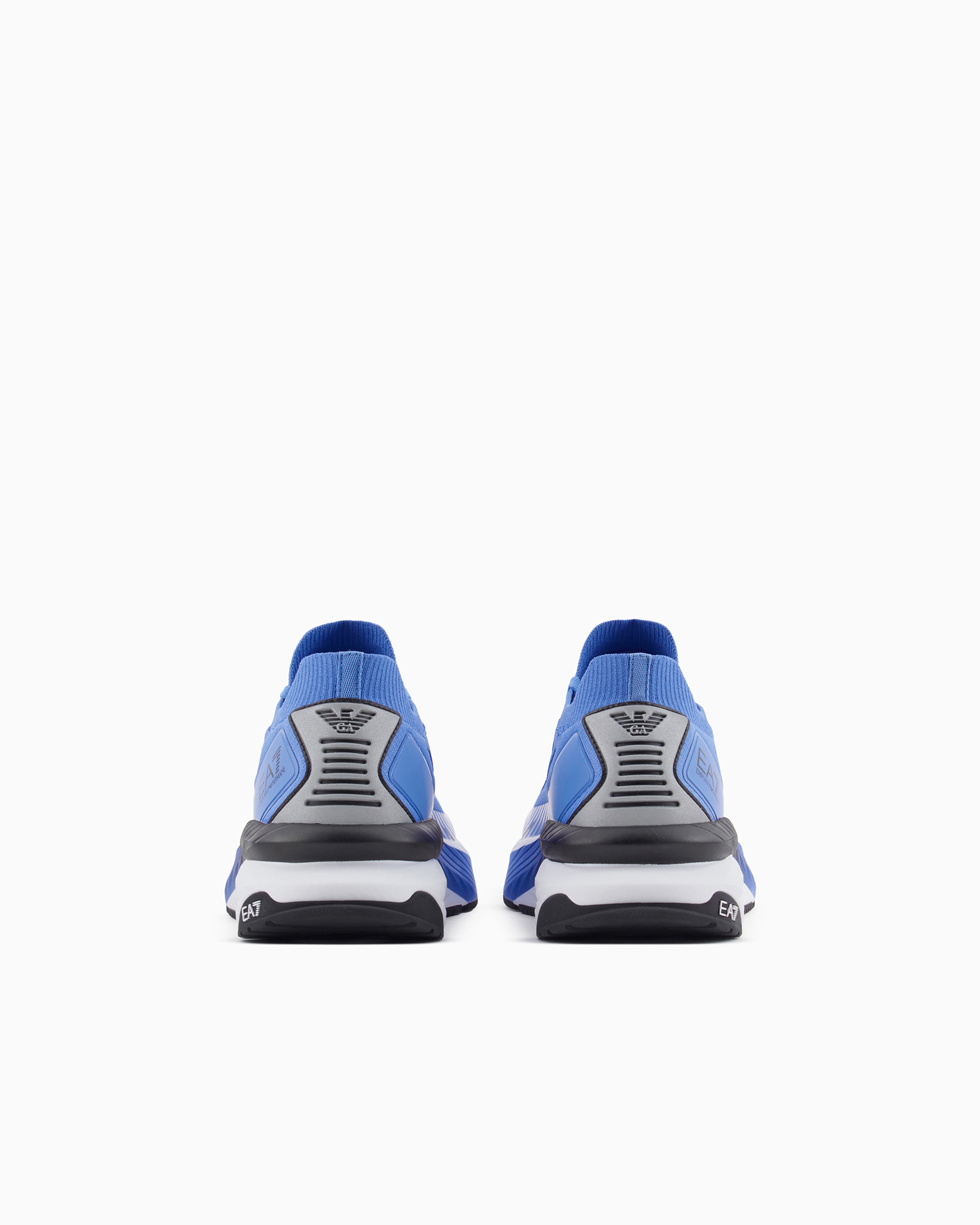 Ea7 Official Store Crusher Distance Sonic Knit Sneakers In Electric Blue