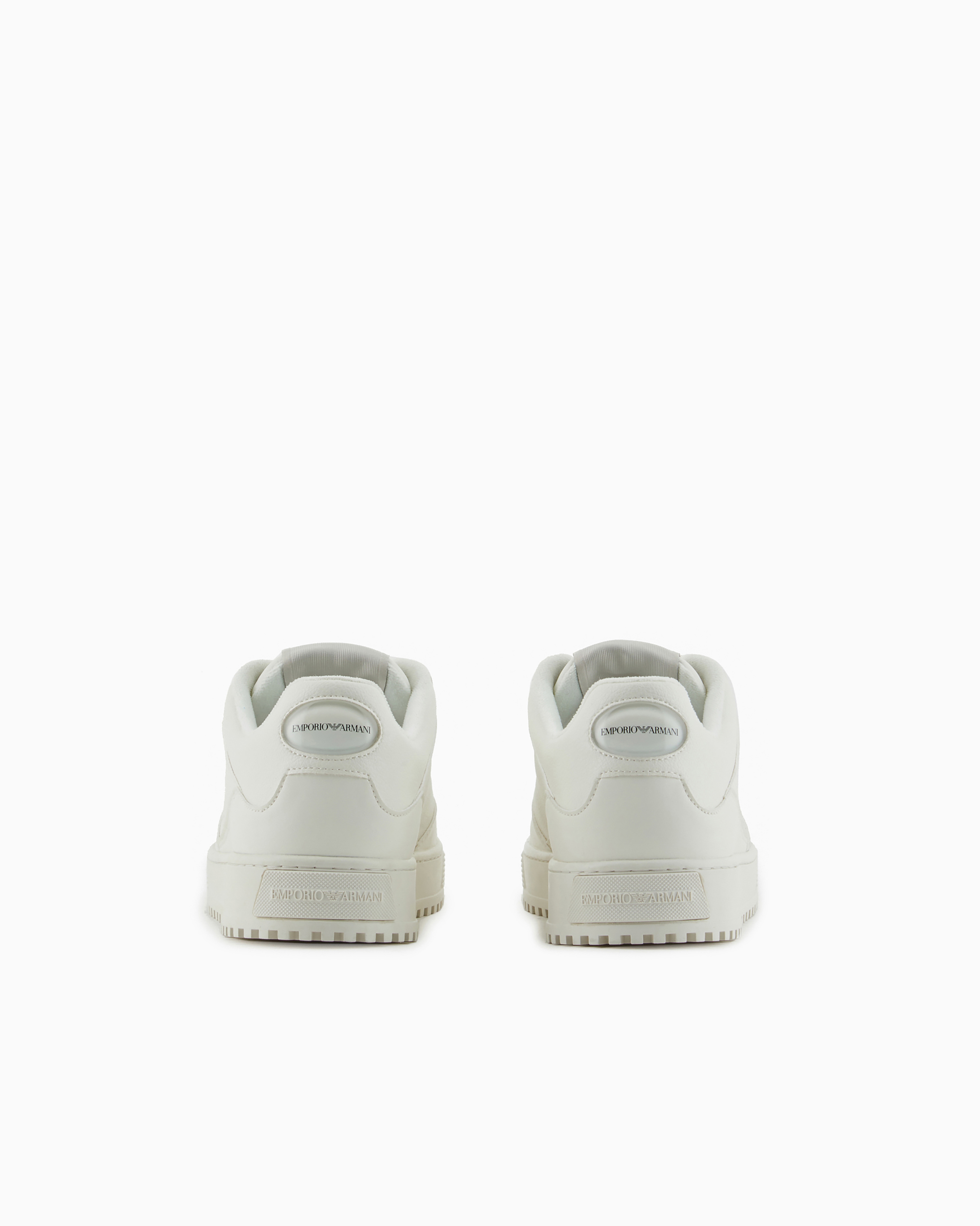 Emporio Armani Official Store Sneakers With Oversized Embossed Eagle In White
