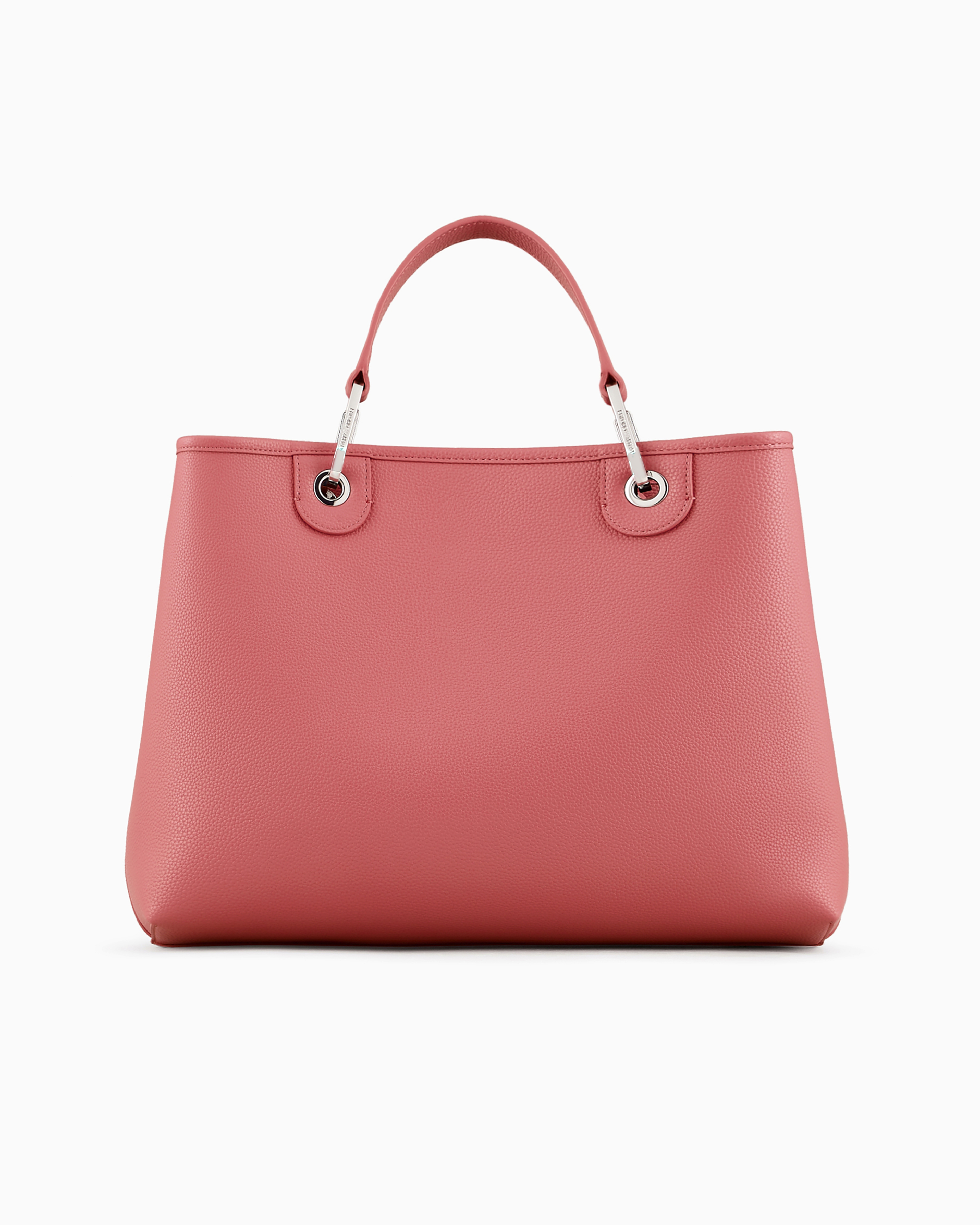 Emporio Armani Official Store Medium Myea Shopper Bag With Deer Print In Powder Pink